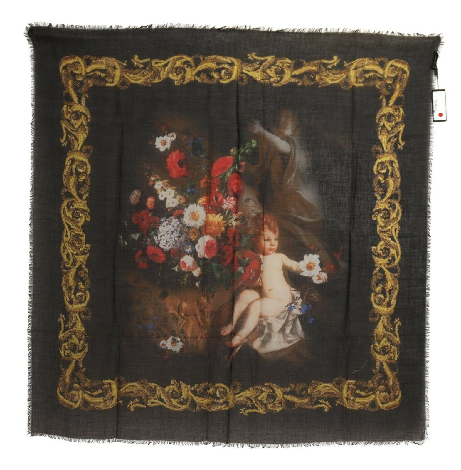 Dolce & Gabbana Elegant Silk Cashmere Floral Women's Scarf Size ONE SIZE - 1 Thumbnail