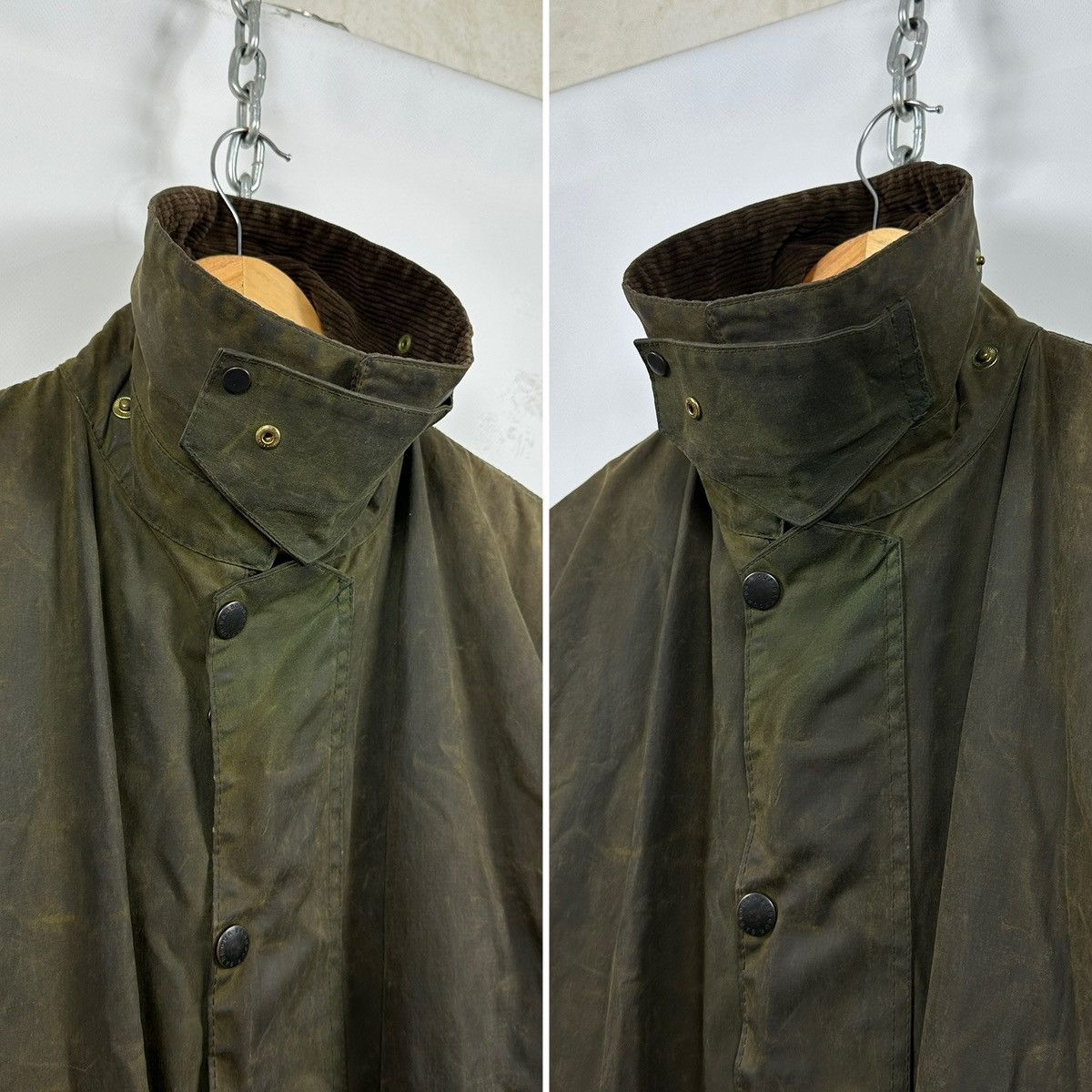 Barbour Vintage Barbour Northumbria Olive Green Waxed Coat Jacket Size US XL / EU 56 / 4 - 12 Thumbnail