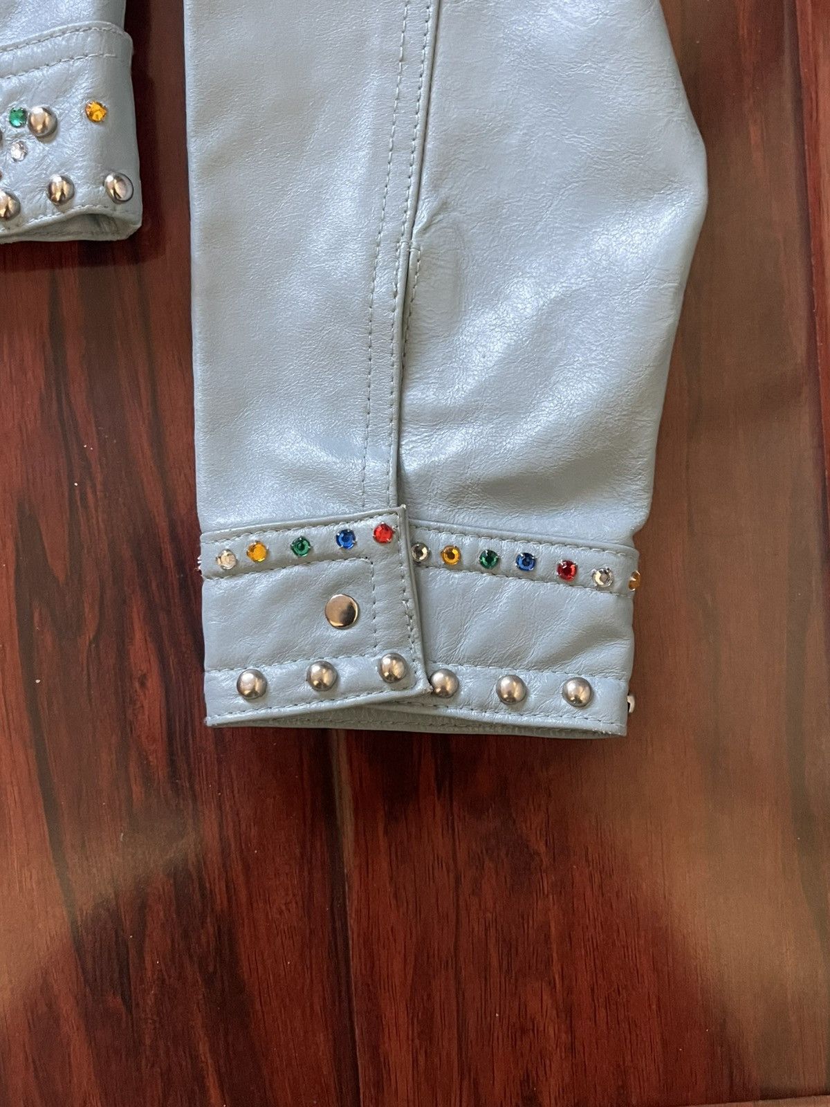 Wilsons Leather Wilson’s Maxima Western Studded Baby Blue Leather Jacket Size M / US 6-8 / IT 42-44 - 3 Thumbnail