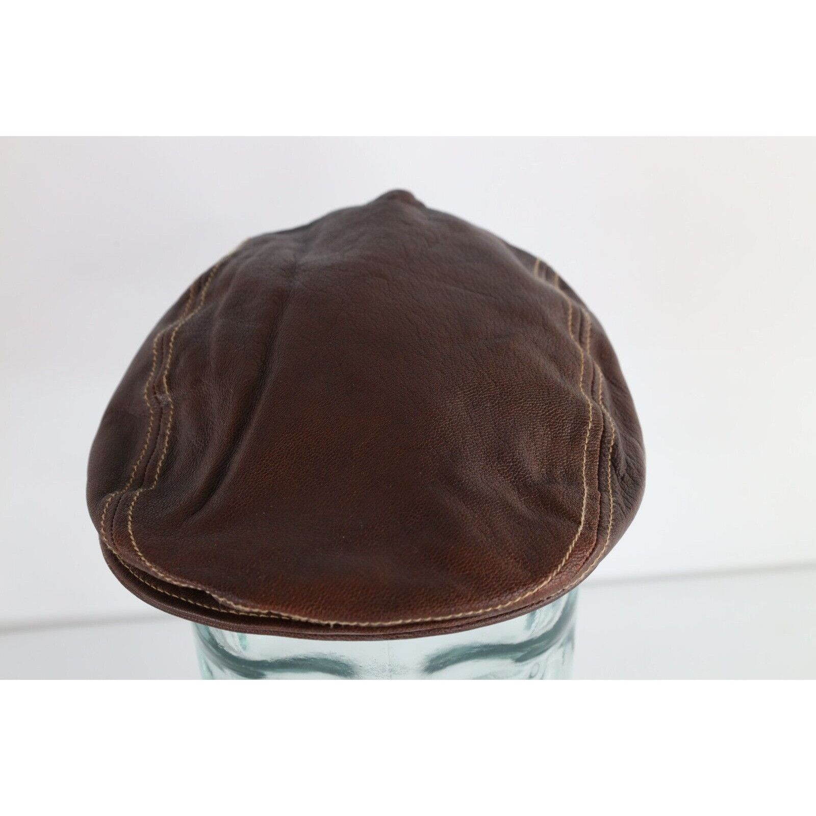 Vintage Vintage 90s Streetwear Leather Newsboy Cabbie Hat Cap Size ONE SIZE - 2 Thumbnail