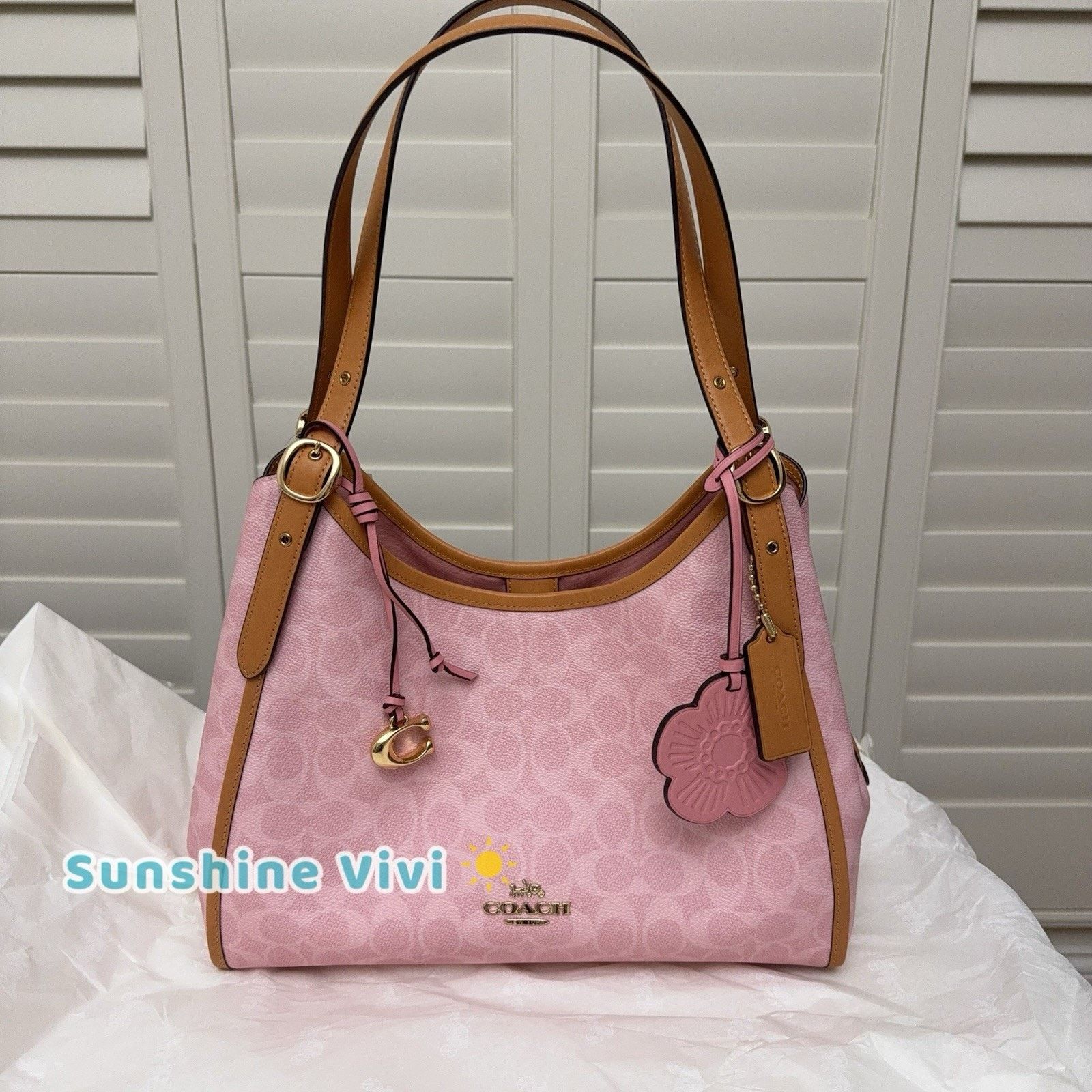 Coach NWT COACH Erin Shoulder Bag With Charms CEL13 in powder pink Size ONE SIZE - 1 Thumbnail