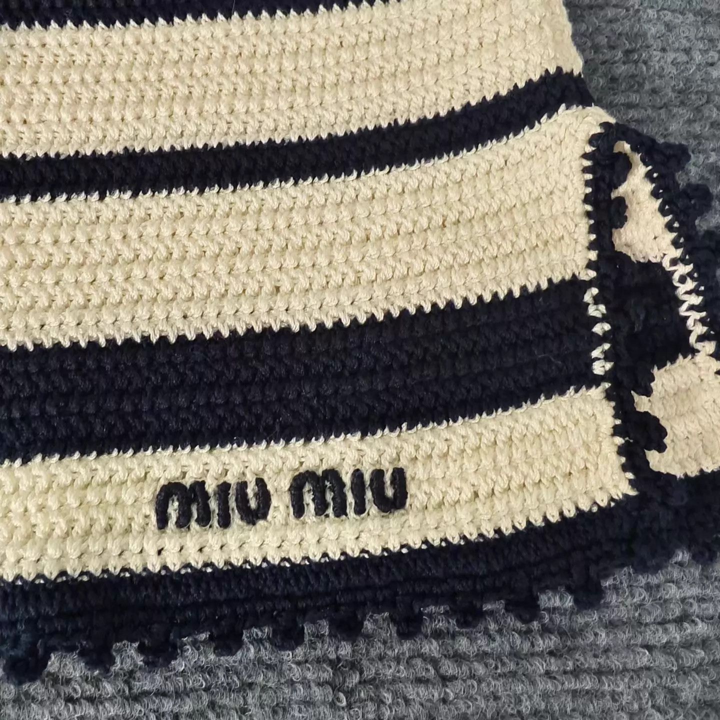 Miu Miu MIU MIU Women's Short Striped Color Blocked Skirt Black/White Size 25" / US 0 / IT 36 - 4 Thumbnail