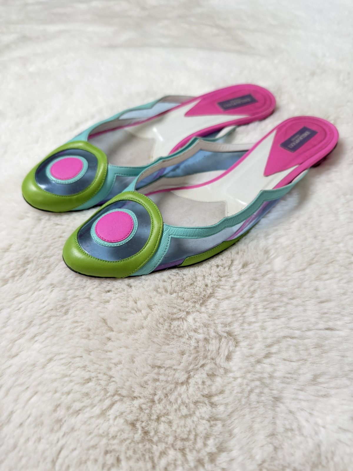 Emilio Pucci Emilio Pucci Psychedelic Flats Fuchsia Turquoise Mint Size US 9 / IT 39 - 2 Thumbnail