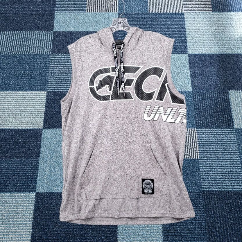 Ecko Unltd. Ecko Unltd Hoodie Mens L Gray Pullover Graphic Gym Sleeveless Drawstring Size US L / EU 52-54 / 3 - 1 Thumbnail