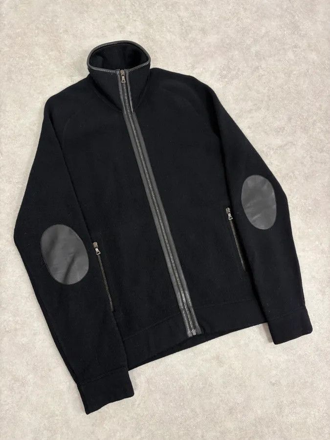 Prada FW2007 Prada Black Padded Leather Wool Zip-up Sweater Size US M / EU 48-50 / 2 - 4 Thumbnail