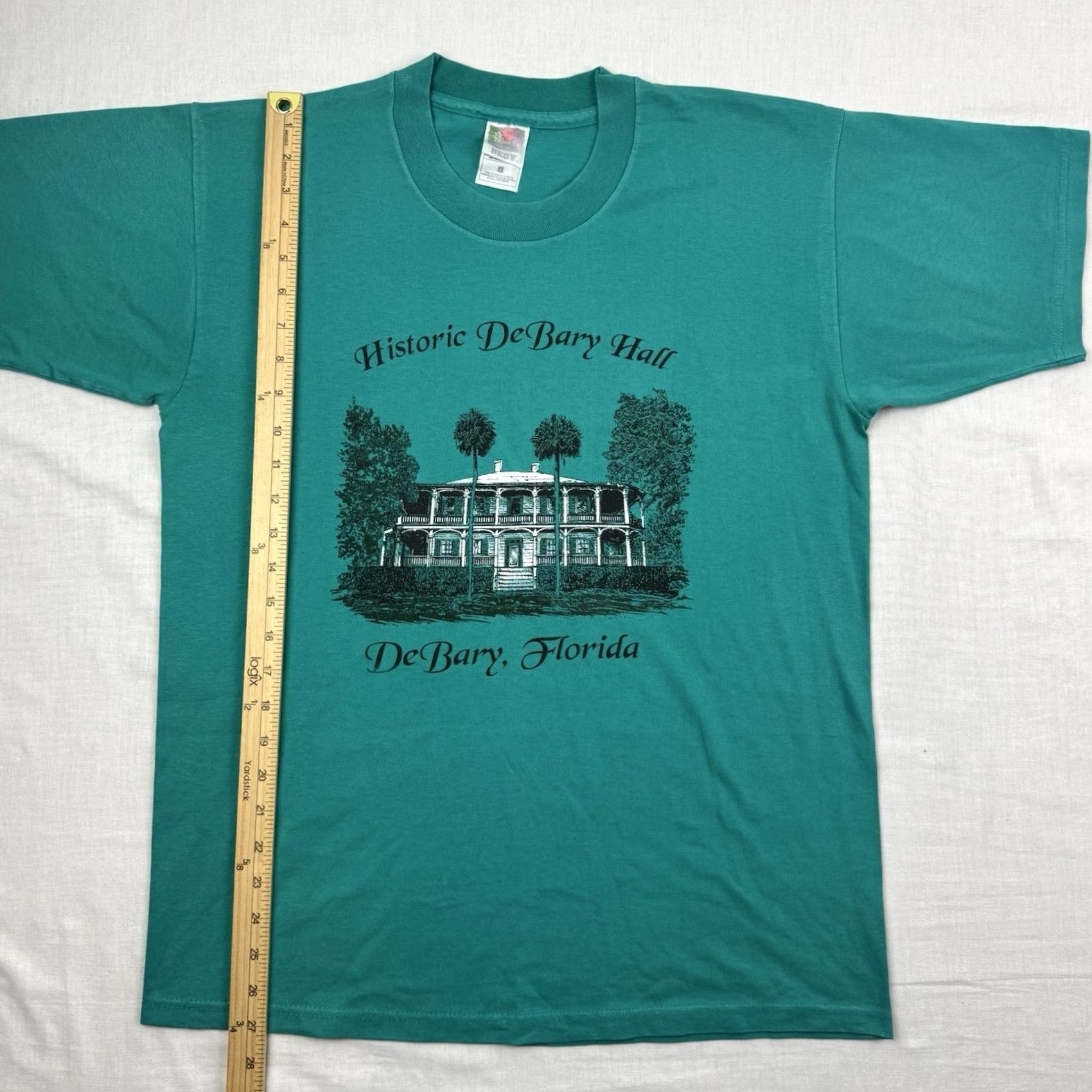Fruit Of The Loom VINTAGE DeBary Hall Florida T Shirt Men L Blue Cotton Polyester 90s History Nature Home Shirt Mens Size US L / EU 52-54 / 3 - 4 Thumbnail