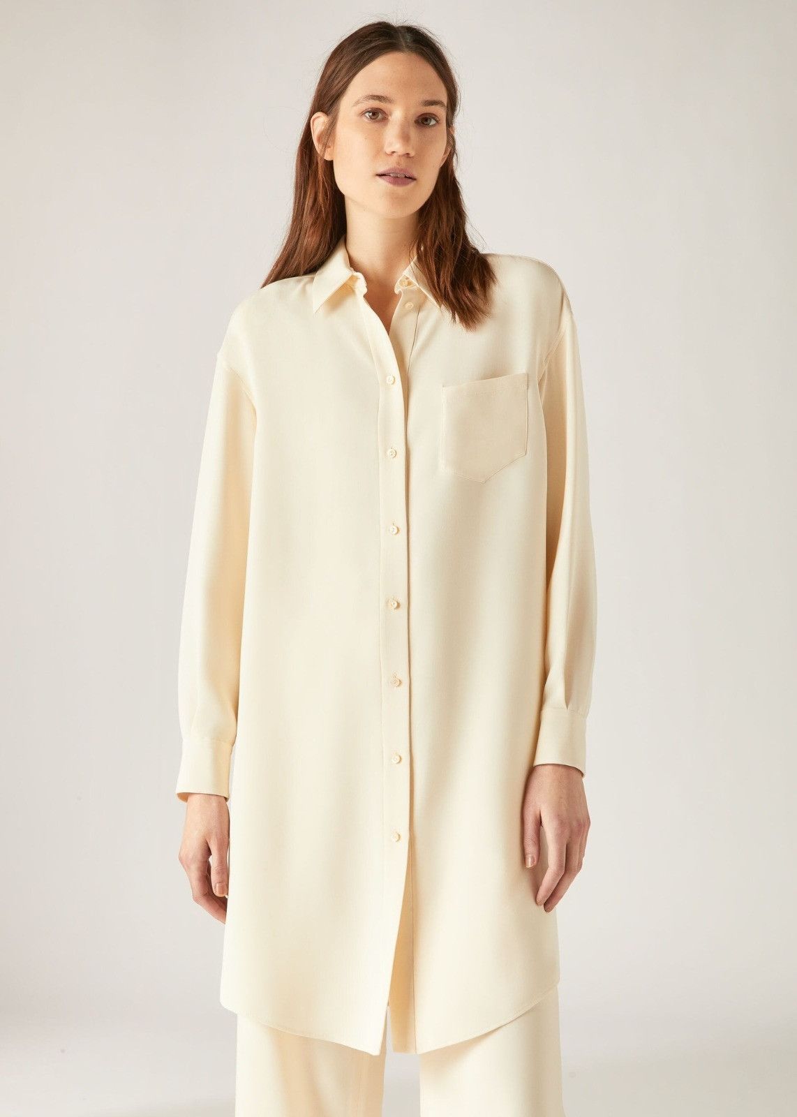 Loro Piana o1srvl11e0824 Yara Matt Silk Mini Dress in Cream Size XL / US 12-14 / IT 48-50 - 2 Thumbnail