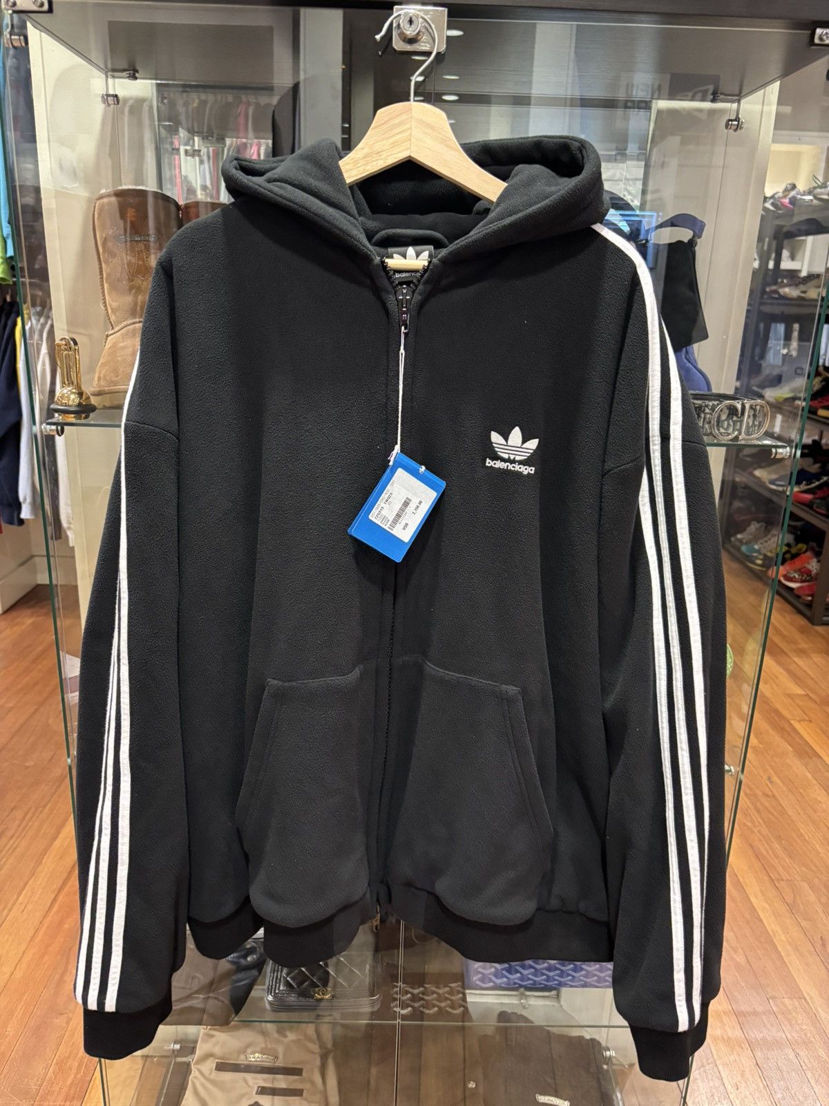 送料込+BALENCIAGA+Unity Sports Icon Biker ジップアップHoodie BALENCIAGA＊UNITY SPORTS ICON BIKER コットンフーディー＊送込
