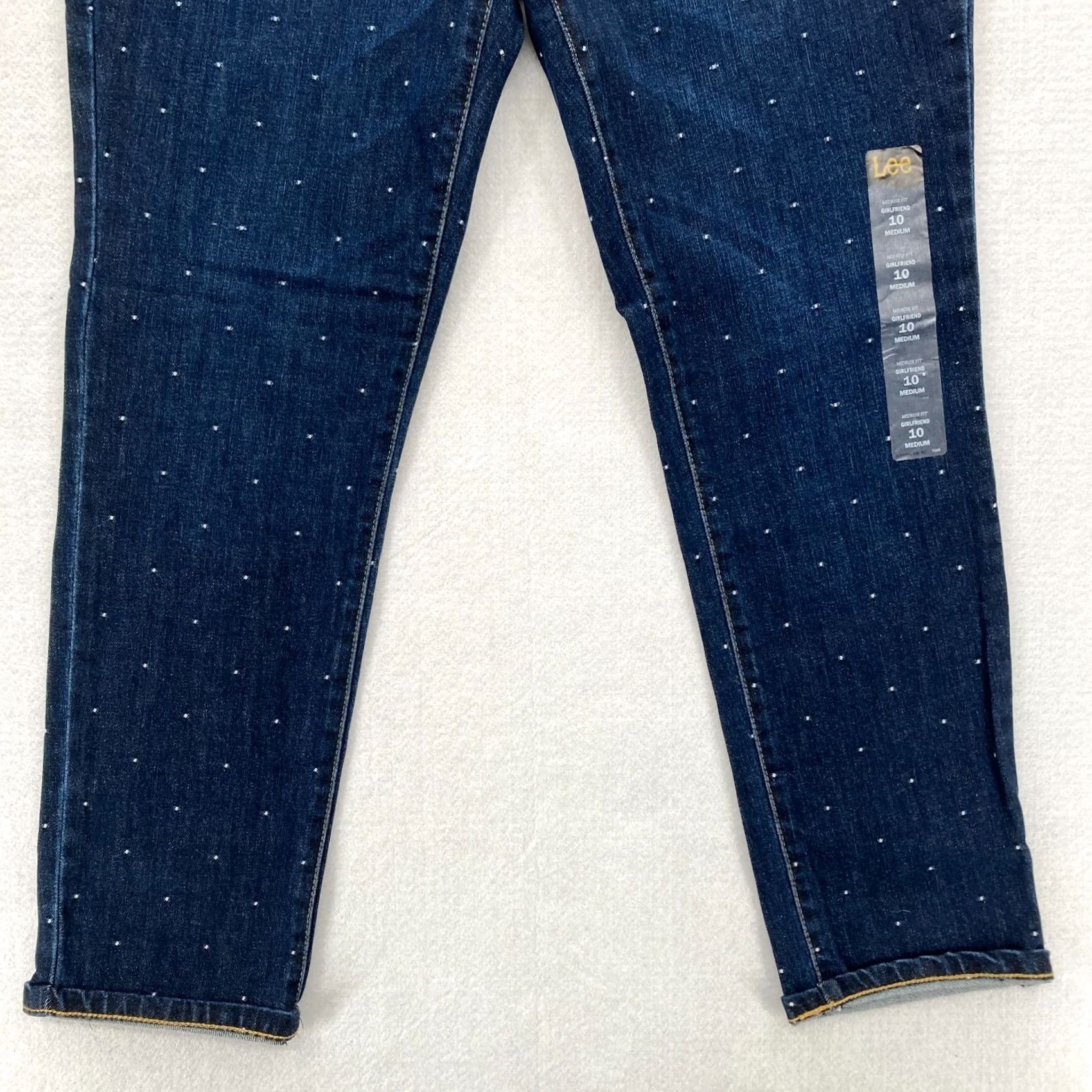 Lee Lee Modern Series Jeans Women's 10 Girlfriend Dark Wash Blue Stretch Denim Pants Size 32" / US 10 / IT 46 - 3 Thumbnail