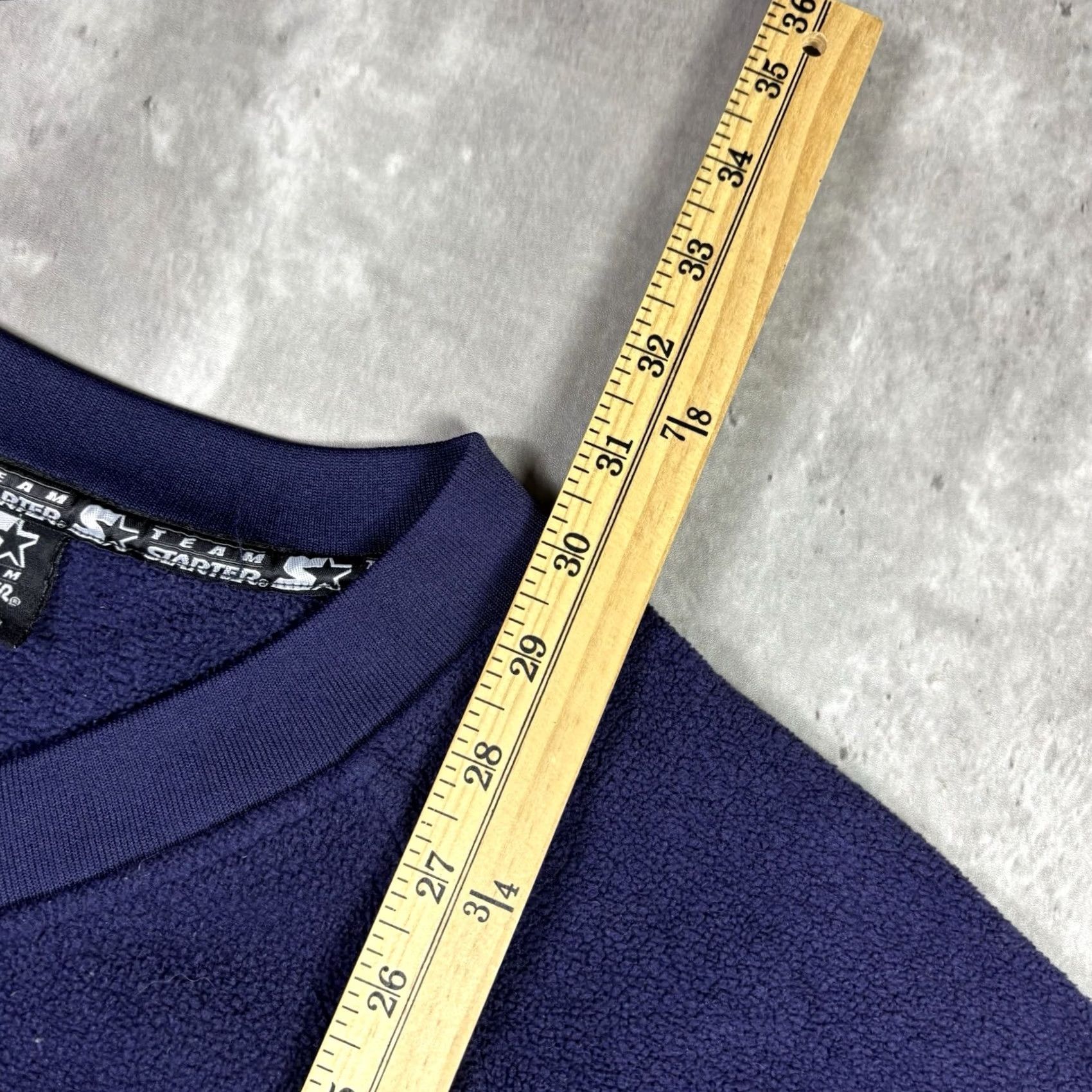 Starter VINTAGE Starter Penn State Pullover Sherpa Fleece Crewneck Sweatshirt XL Blue Logo Embroidered 90s University College Graphic Print Men Size US XL / EU 56 / 4 - 6 Thumbnail