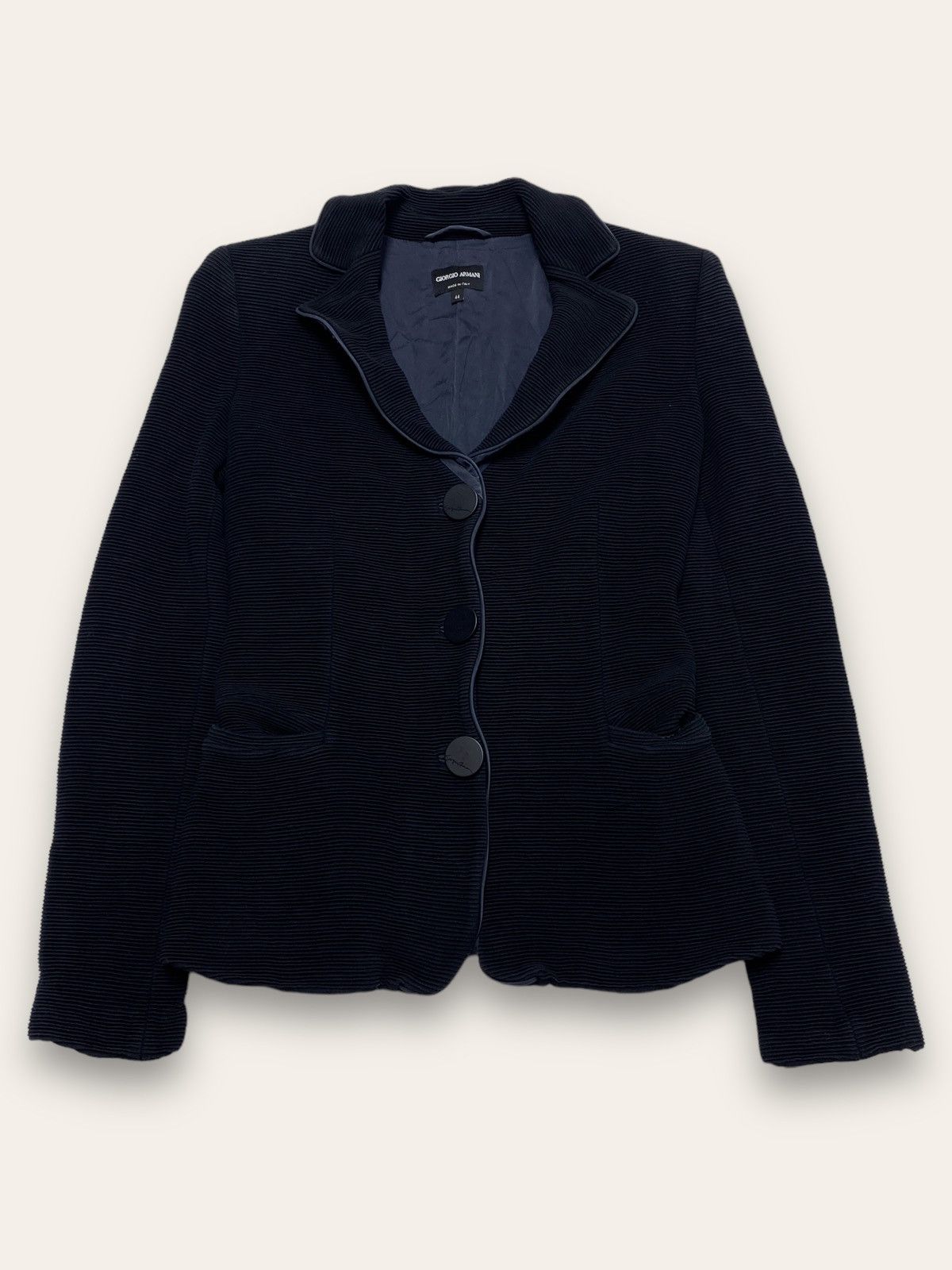 Giorgio Armani Vintage GIORGIO ARMANI Deep Navy Blazer Size XS / US 0-2 / IT 36-38 - 1 Thumbnail