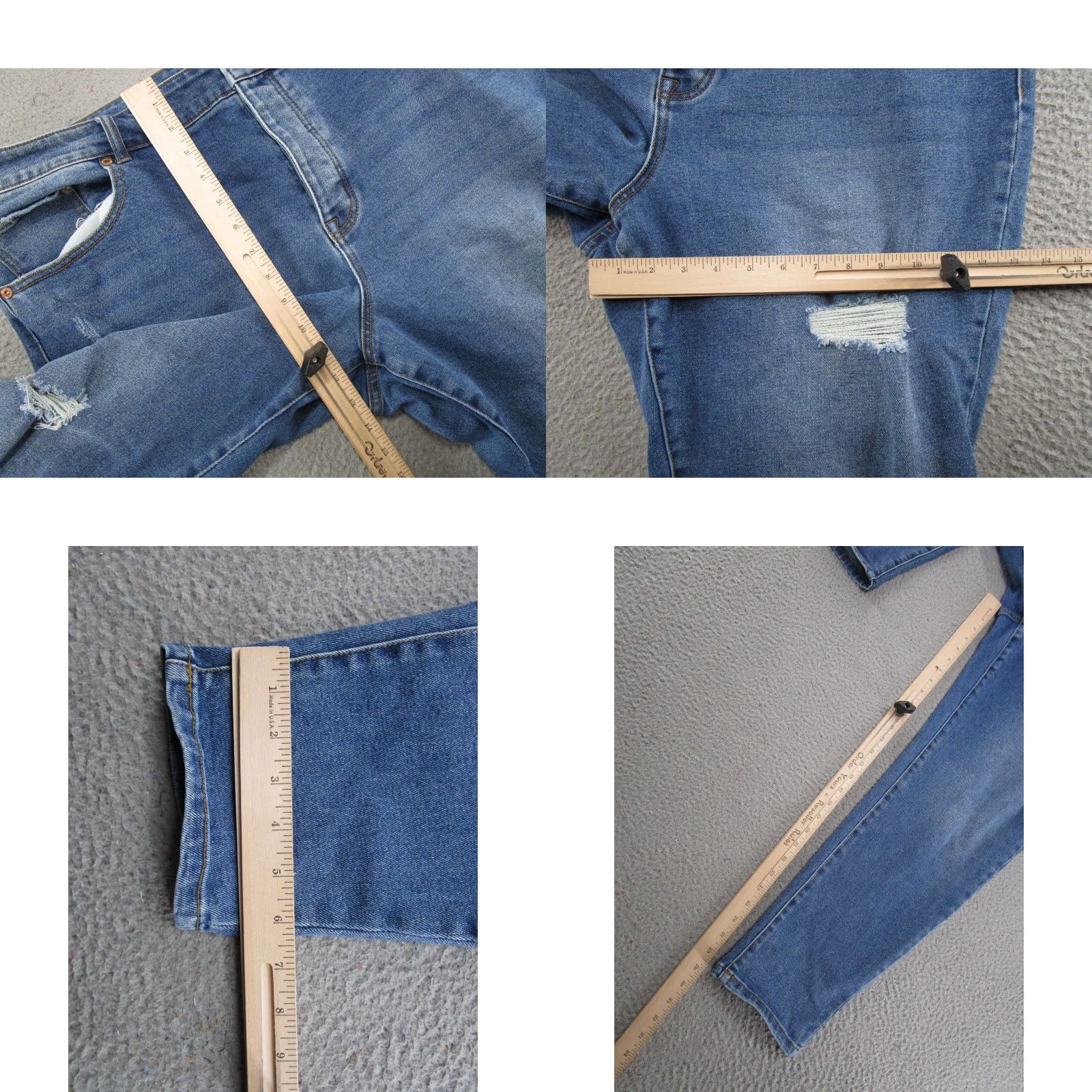 Vintage Maurices Women's Jeans Button Fly High Rise Blue Stretch Denim Ankle SZ 22W Read Size 40" / US 18 - 8 Thumbnail