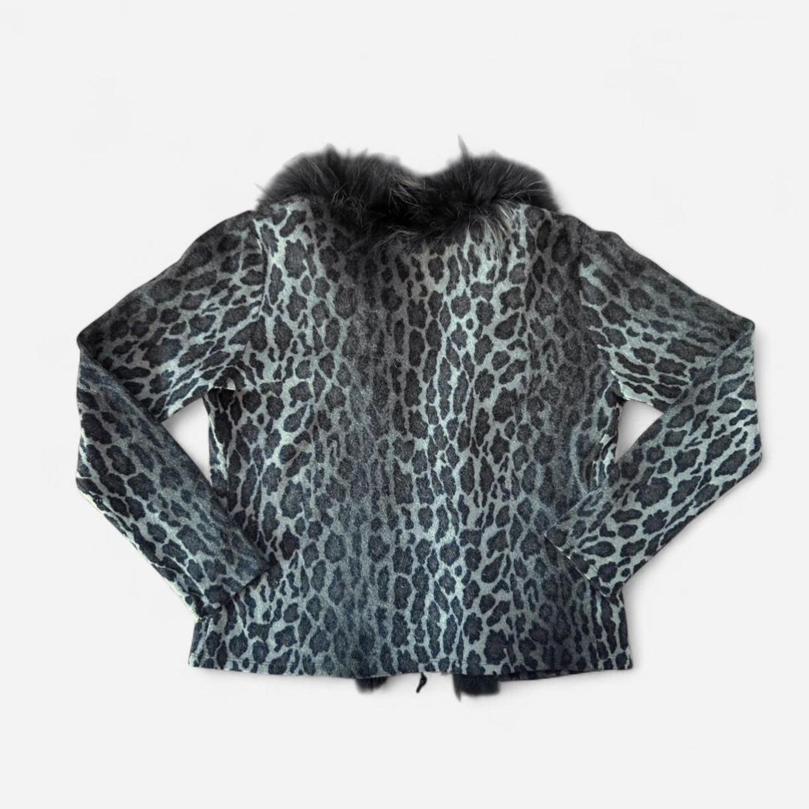 Vintage vintage elia cheetah cardigan with faux fur trim Size S / US 4 / IT 40 - 2 Thumbnail