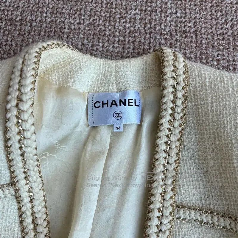 Chanel Chanel Off-White Wool Women's Jacket . Size S / US 4 / IT 40 - 3 Thumbnail