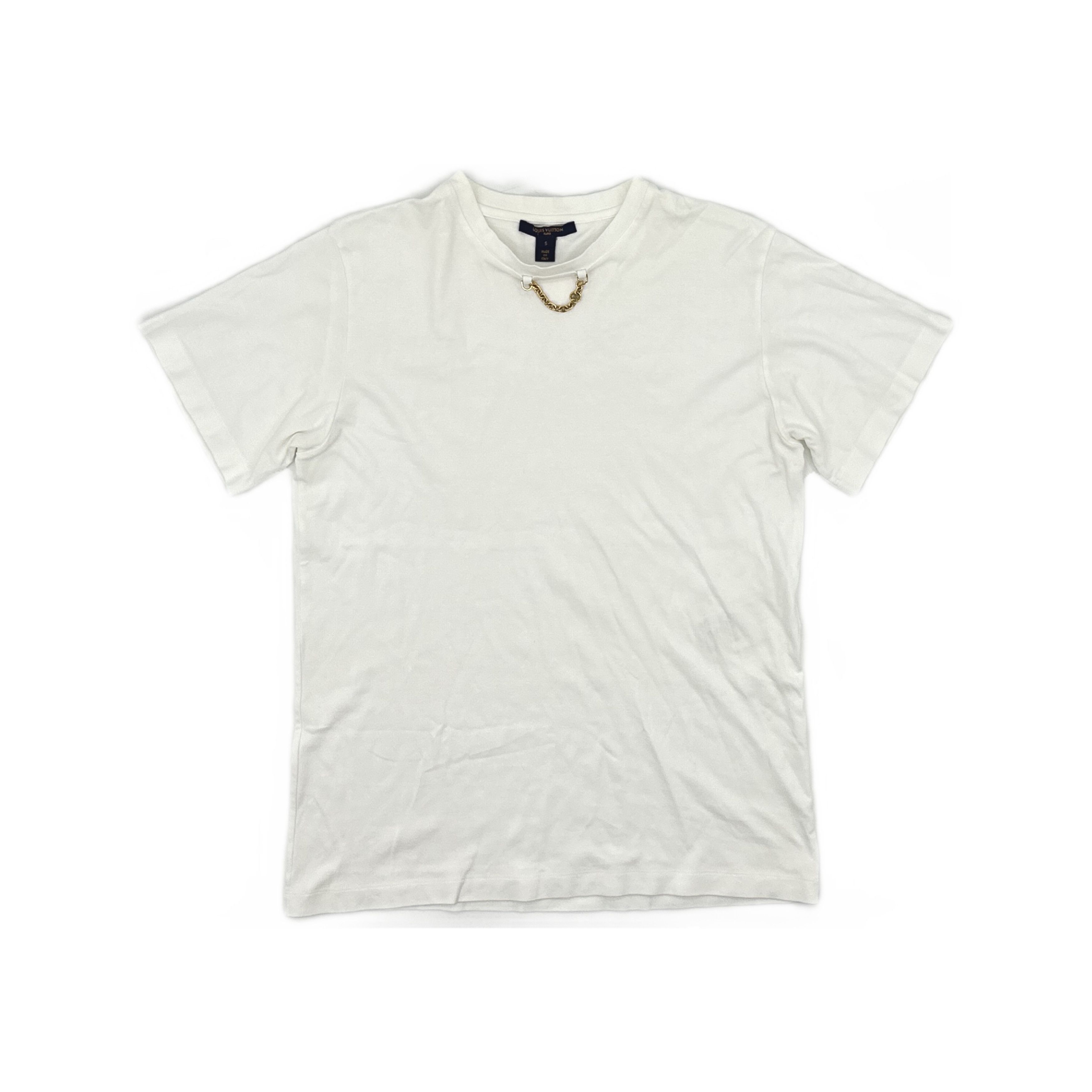 Louis Vuitton Louis Vuitton Chain Detail White T-Shirt S Size S / US 4 / IT 40 - 1 Thumbnail