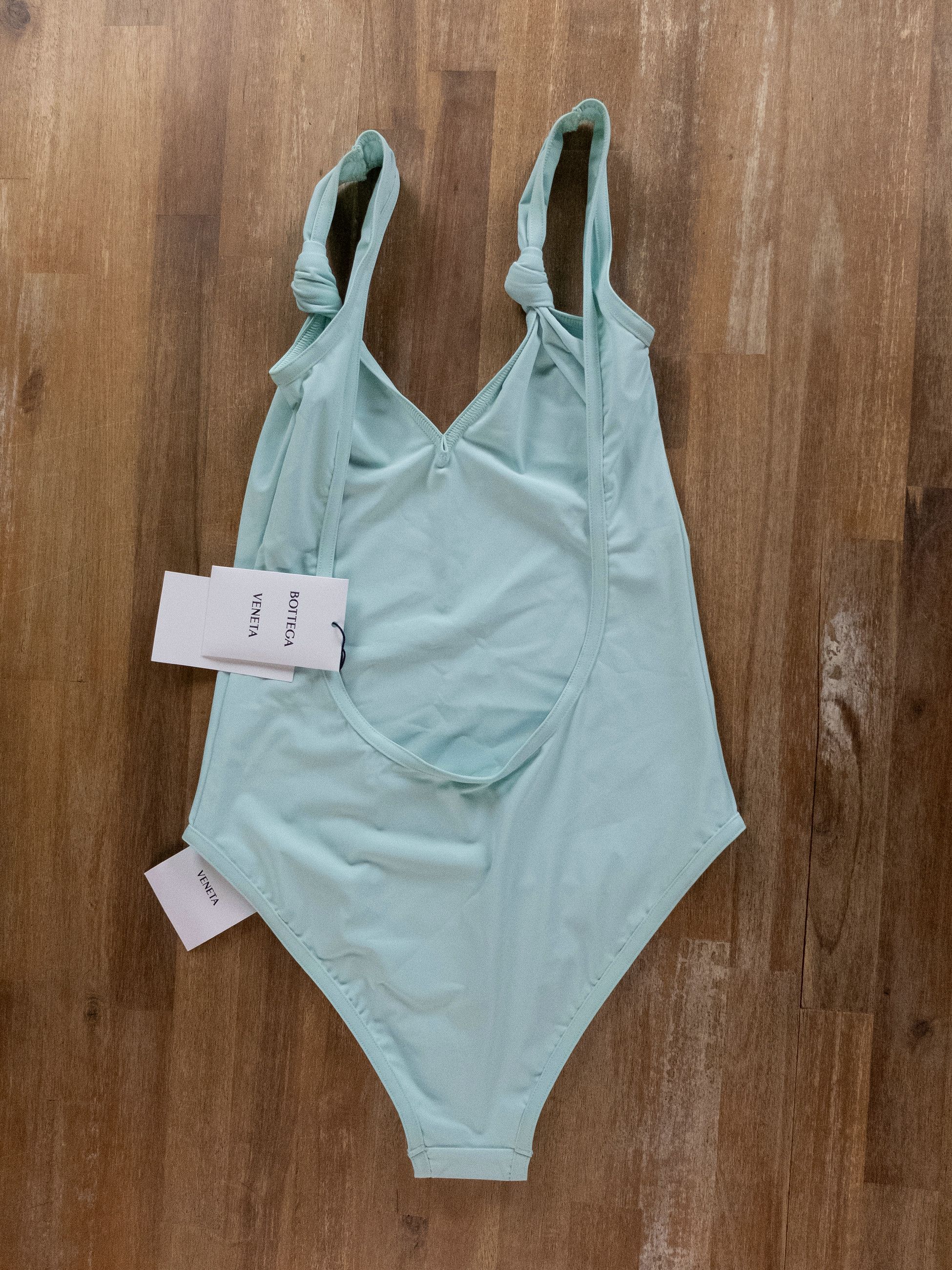 Bottega Veneta BOTTEGA VENETA celadon green one piece swimsuit swimwear M Size 28" / US 6 / IT 42 - 8 Thumbnail