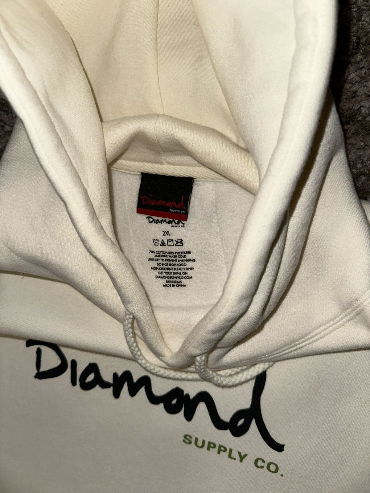 Diamond Supply Co. Diamond Supply Co. Off-White Logo Hoodie XXL Size US XXL / EU 58 / 5 - 3 Thumbnail