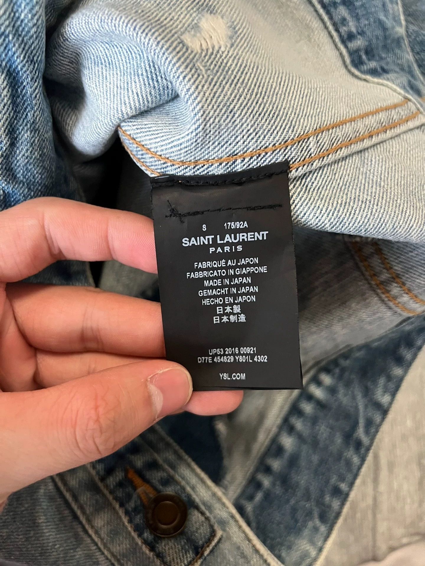 Saint Laurent Paris Saint Laurent SLP17SS Splatter Dyed Denim Jacket Size US S / EU 44-46 / 1 - 4 Thumbnail