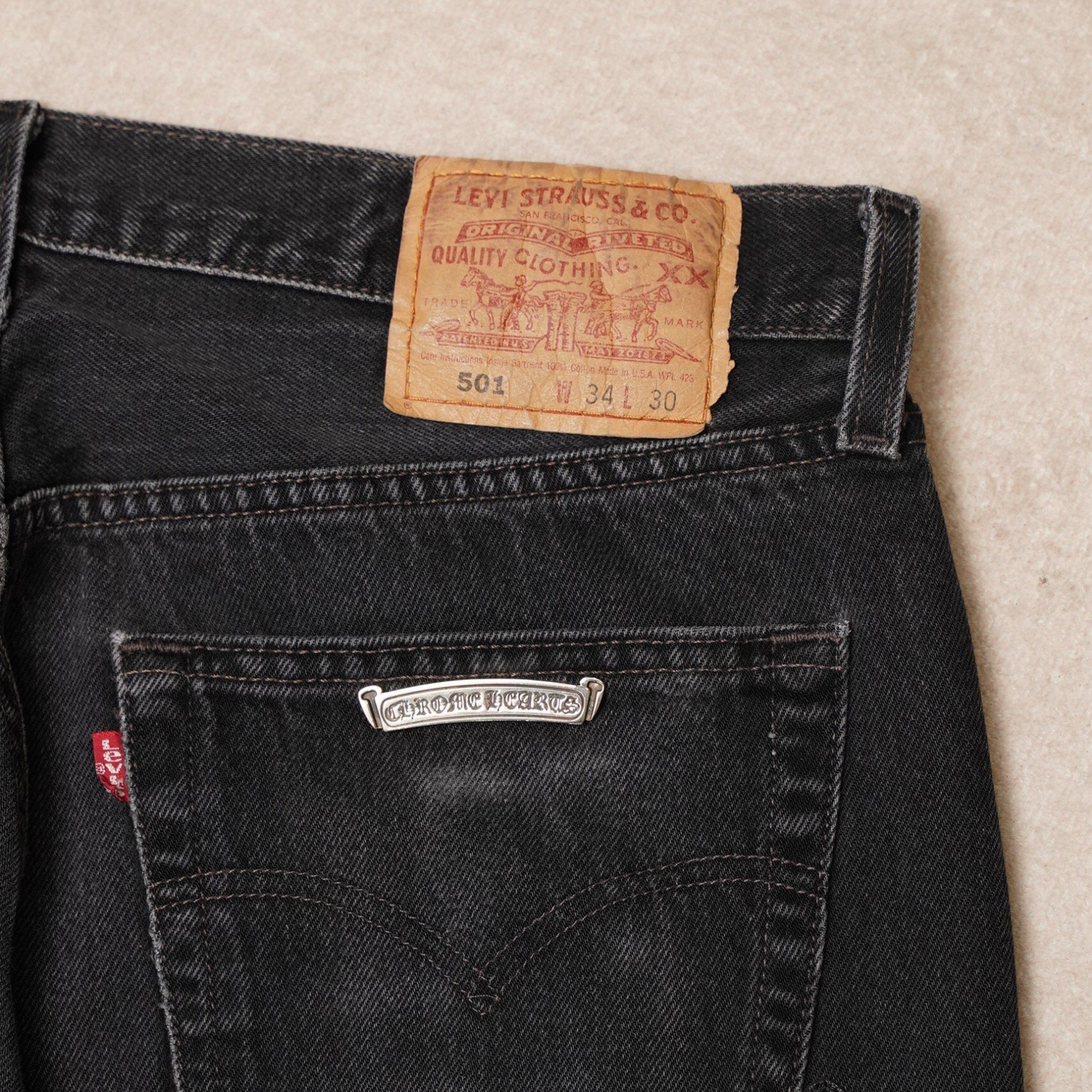 Chrome Hearts Chrome Hearts Black Denim Overpatched Vintage Jeans Size US 33 - 12 Thumbnail