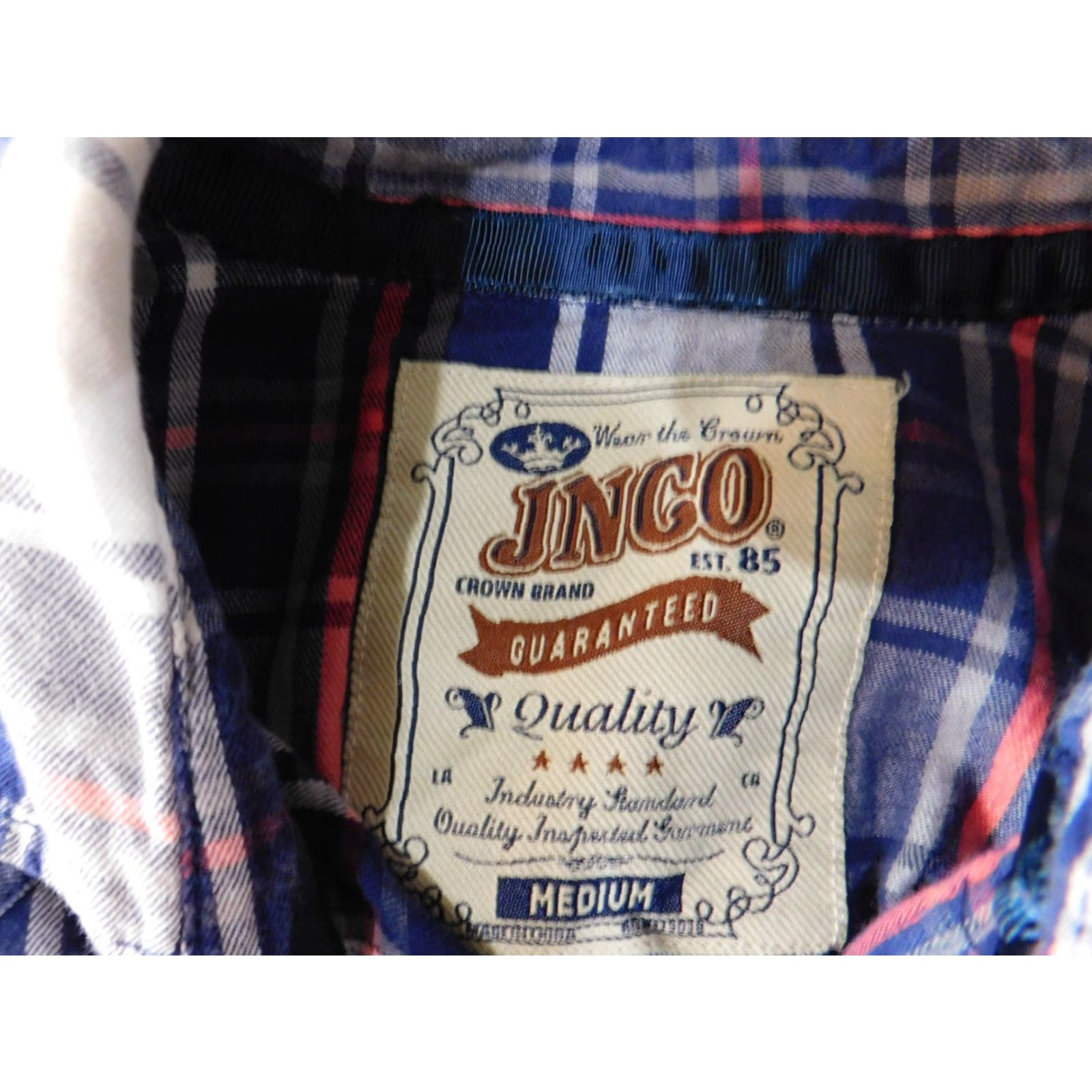 JNCO VINTAGE JNCO Shirt Mens M blue plaid long sleeve button-up collared 90s casual Size US M / EU 48-50 / 2 - 6 Thumbnail
