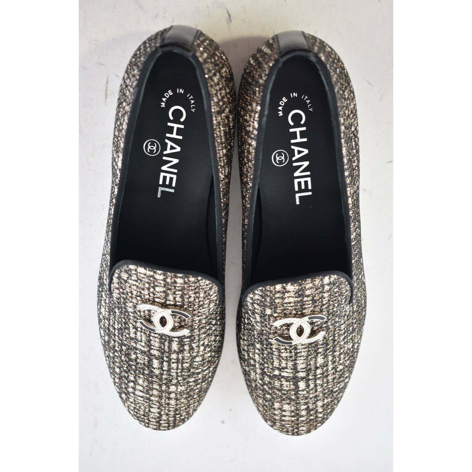 Chanel 19P Glitter CC Logo Mule Moccasin Ballet Loafer Flat 36.5 Size US 6.5 / IT 36.5 - 6 Thumbnail