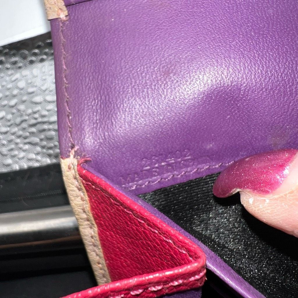 Loewe Loewe Lambskin Wallet with Lock on Zipper pull Red and Purple Interior Size ONE SIZE - 8 Thumbnail