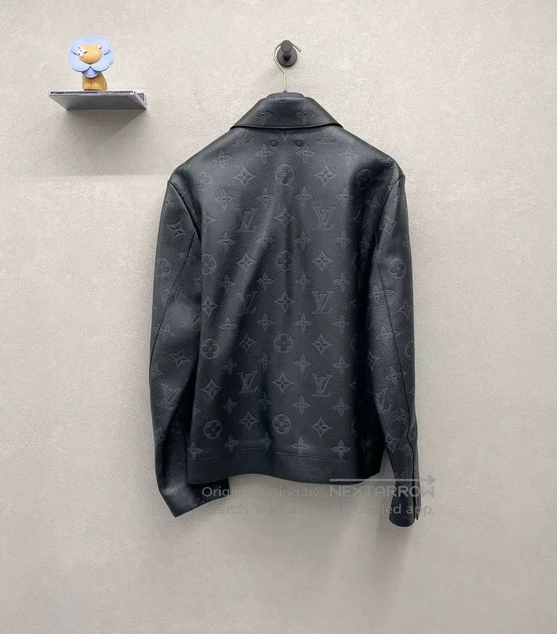 Louis Vuitton Louis Vuitton Black full logo leather jacket Size US S / EU 44-46 / 1 - 2 Thumbnail