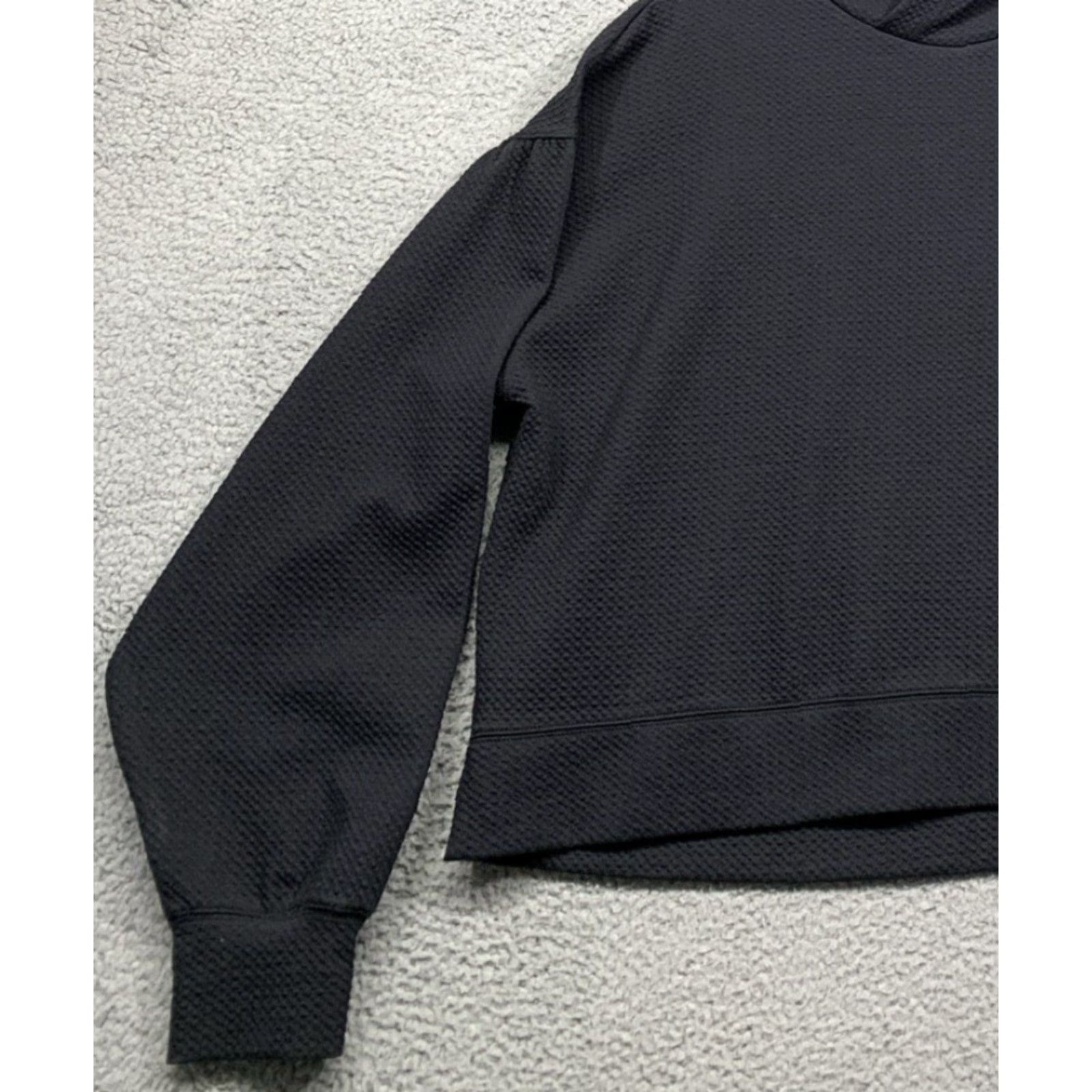 Vintage All in Motion Women's Cropped Hooded Sweatshirt XXL Black Relaxed Fit Sweatshirt Size XXL / US 16-18 / IT 52-54 - 7 Thumbnail