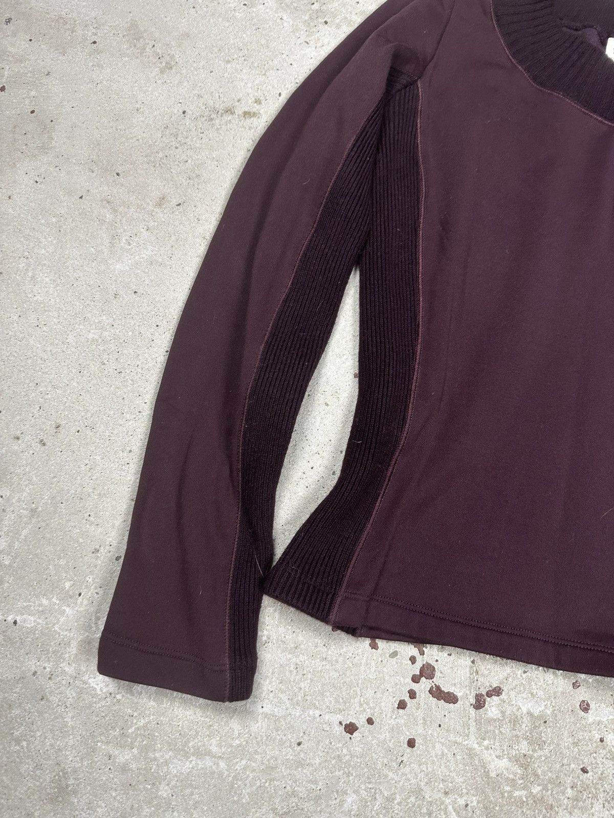 Moncler Vintage 90s Moncler Burgundy Top Long Sleeve Logo Size S / US 4 / IT 40 - 3 Thumbnail