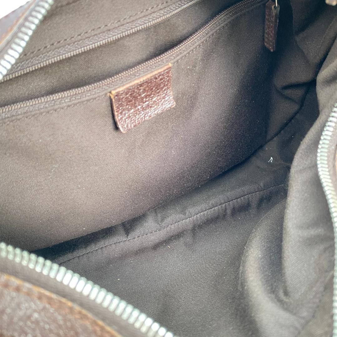 Gucci Gucci - Hobo Handbag Shoulder Bag Monogram Brown Leather GG Size ONE SIZE - 10 Thumbnail