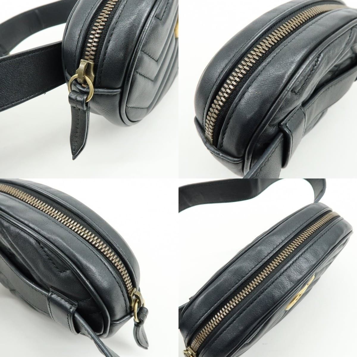 Gucci Gucci GG Marmont Matelasse Leather Belt Bag Black Size ONE SIZE - 6 Thumbnail