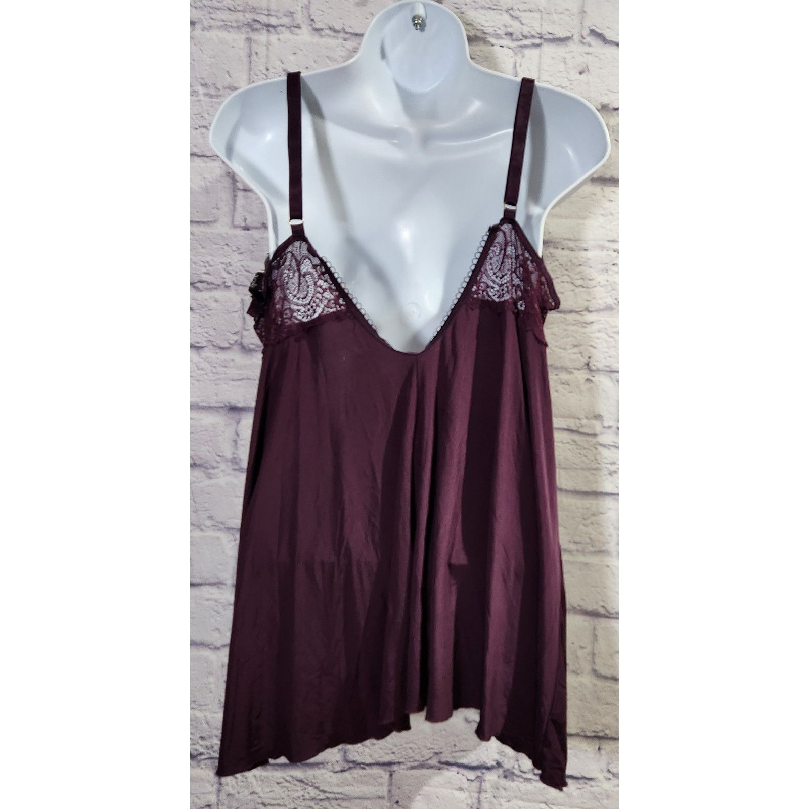 Other Escante Collection Burgundy Lace Bodice Babydoll Lingerie 1X Size XL / US 12-14 / IT 48-50 - 3 Thumbnail