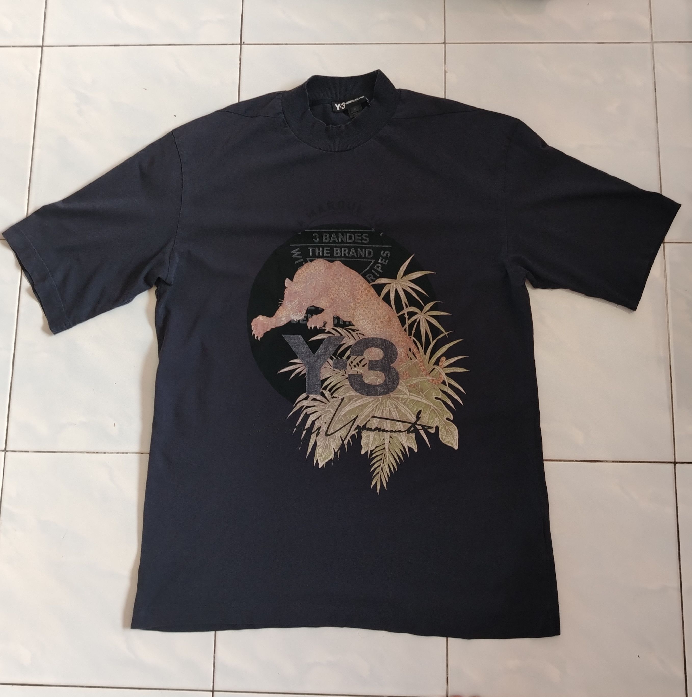 Adidas × Y-3 Y-3 Leopard Graphic Roundneck T-Shirt Black Size US M / EU 48-50 / 2 - 1 Thumbnail