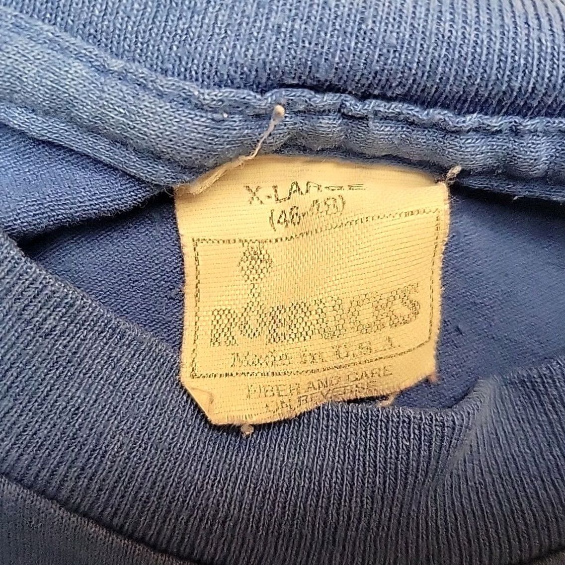 Vintage VINTAGE Roebucks Shirt Mens XL Blue Blank Single Stitch Selvedge Made In USA Pocket Size US XL / EU 56 / 4 - 5 Thumbnail