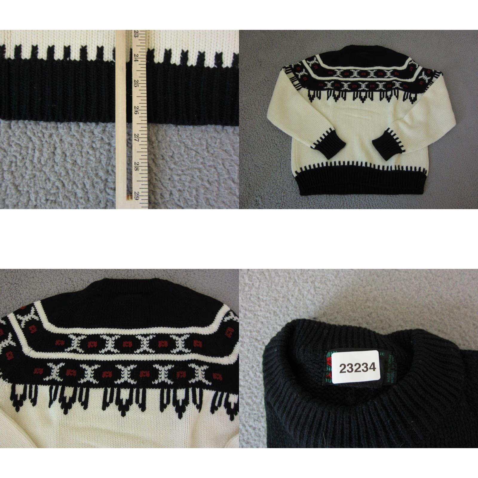 Black Diamond VINTAGE Sigallo Sweater Mens S White Diamond Knit 60s 70s Argyle Pullover Knit Shirt Mens Size US S / EU 44-46 / 1 - 8 Thumbnail