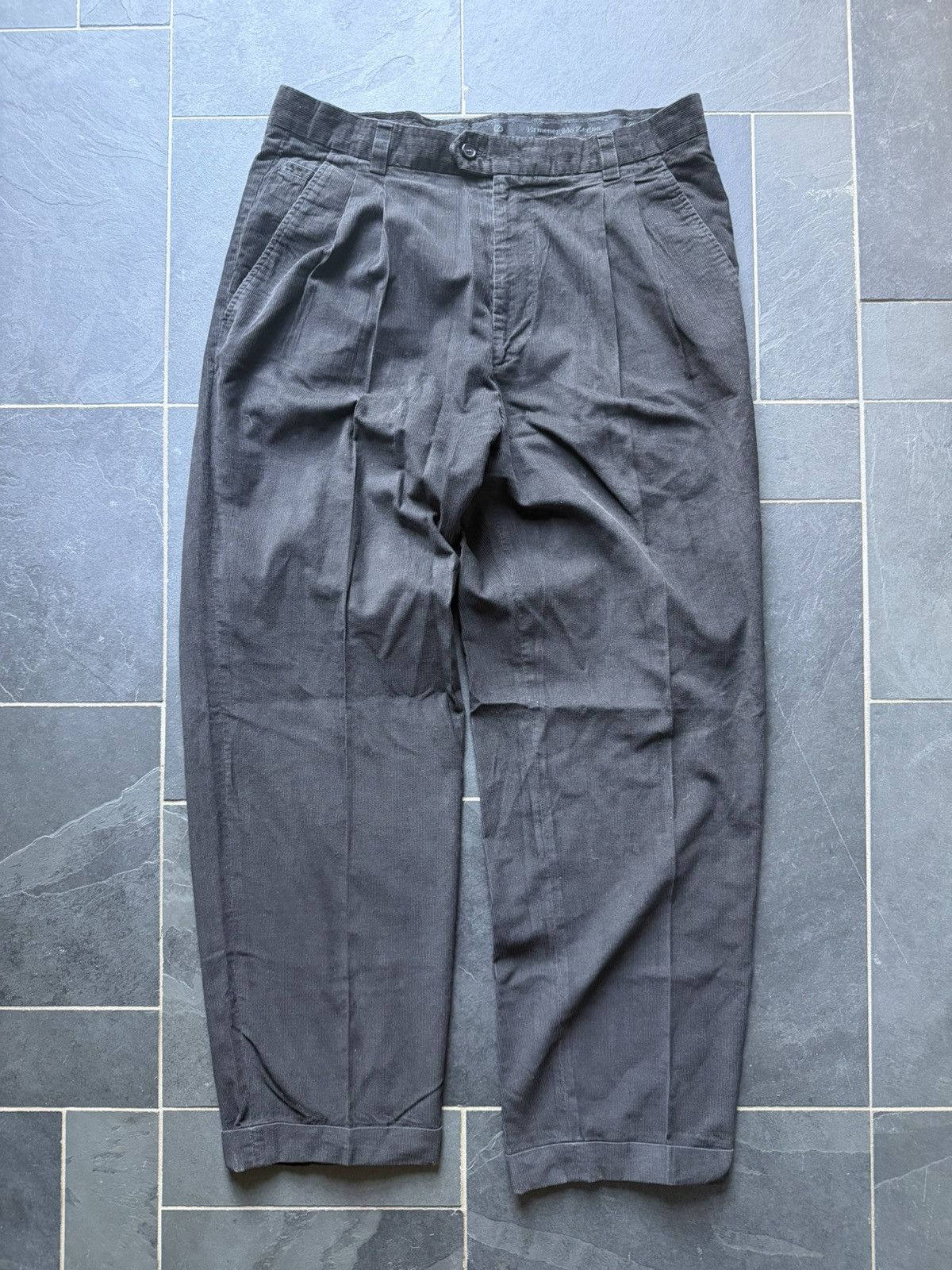 Ermenegildo Zegna Vintage Black Corduroy Zegna Trousers Size US 36 / EU 52 - 1 Thumbnail