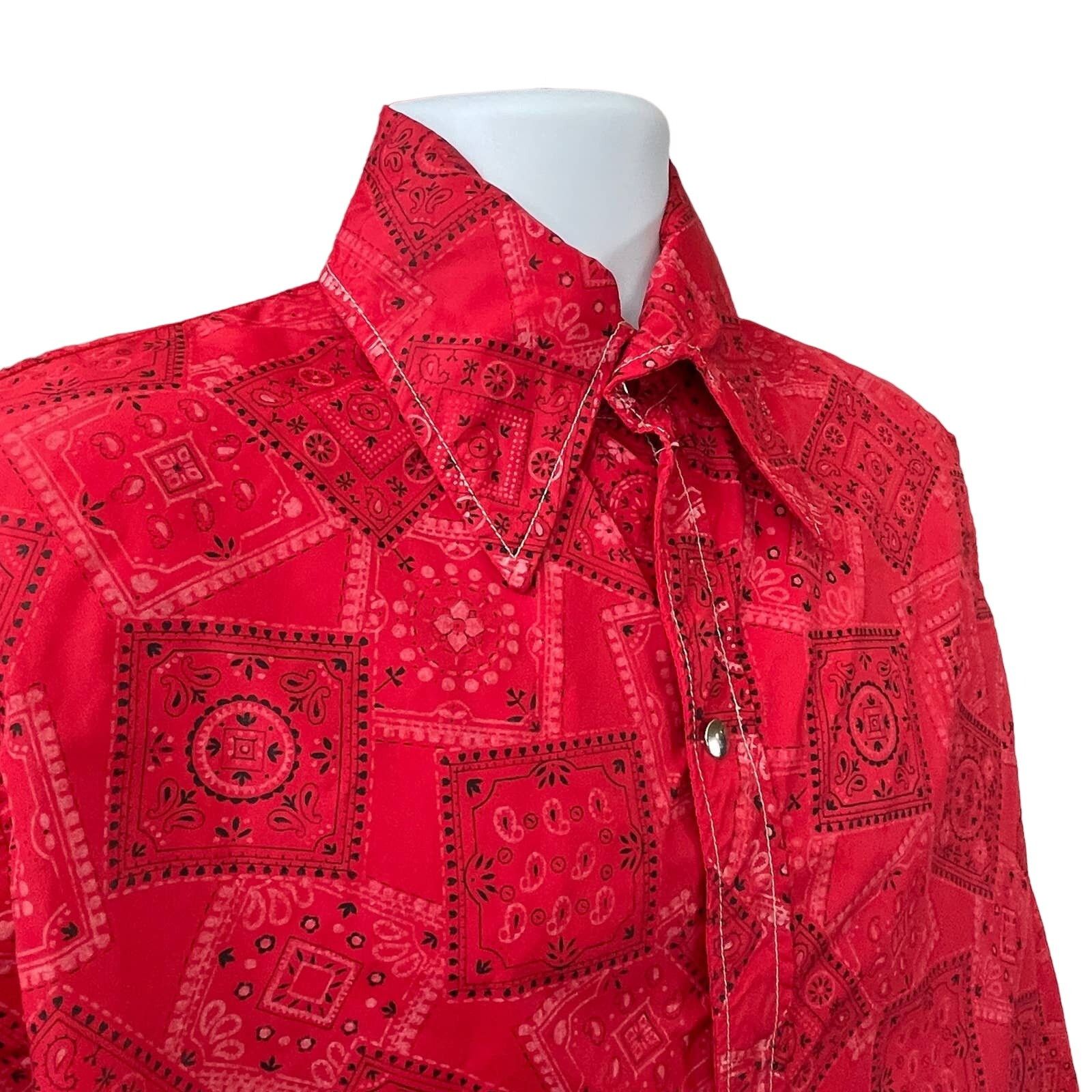 Vintage VINTAGE 70s Athalon Products Bandanna Shirt WIndbreaker Sz L Size US L / EU 52-54 / 3 - 6 Thumbnail