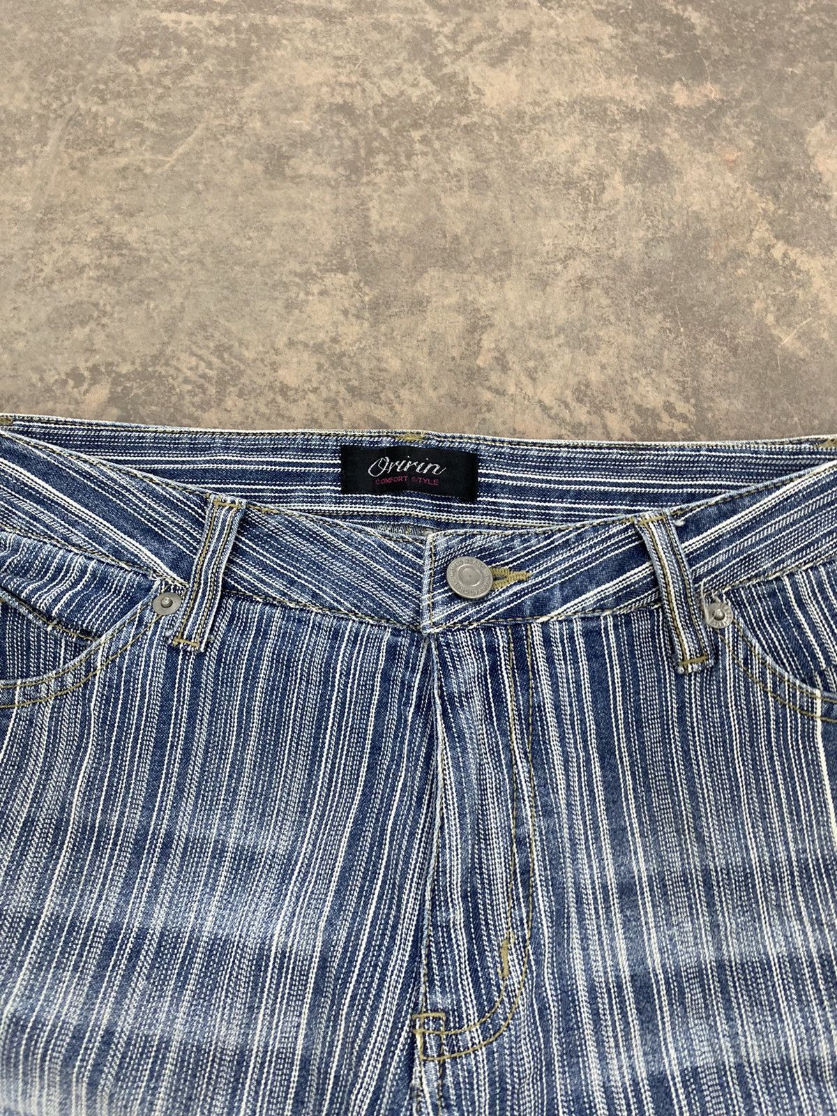 Hysteric Glamour × Japanese Brand × Le Grande Bleu (L.G.B.) FLARE ORIRIN HICKORY JEANS JAPAN Size 28" / US 6 / IT 42 - 4 Thumbnail