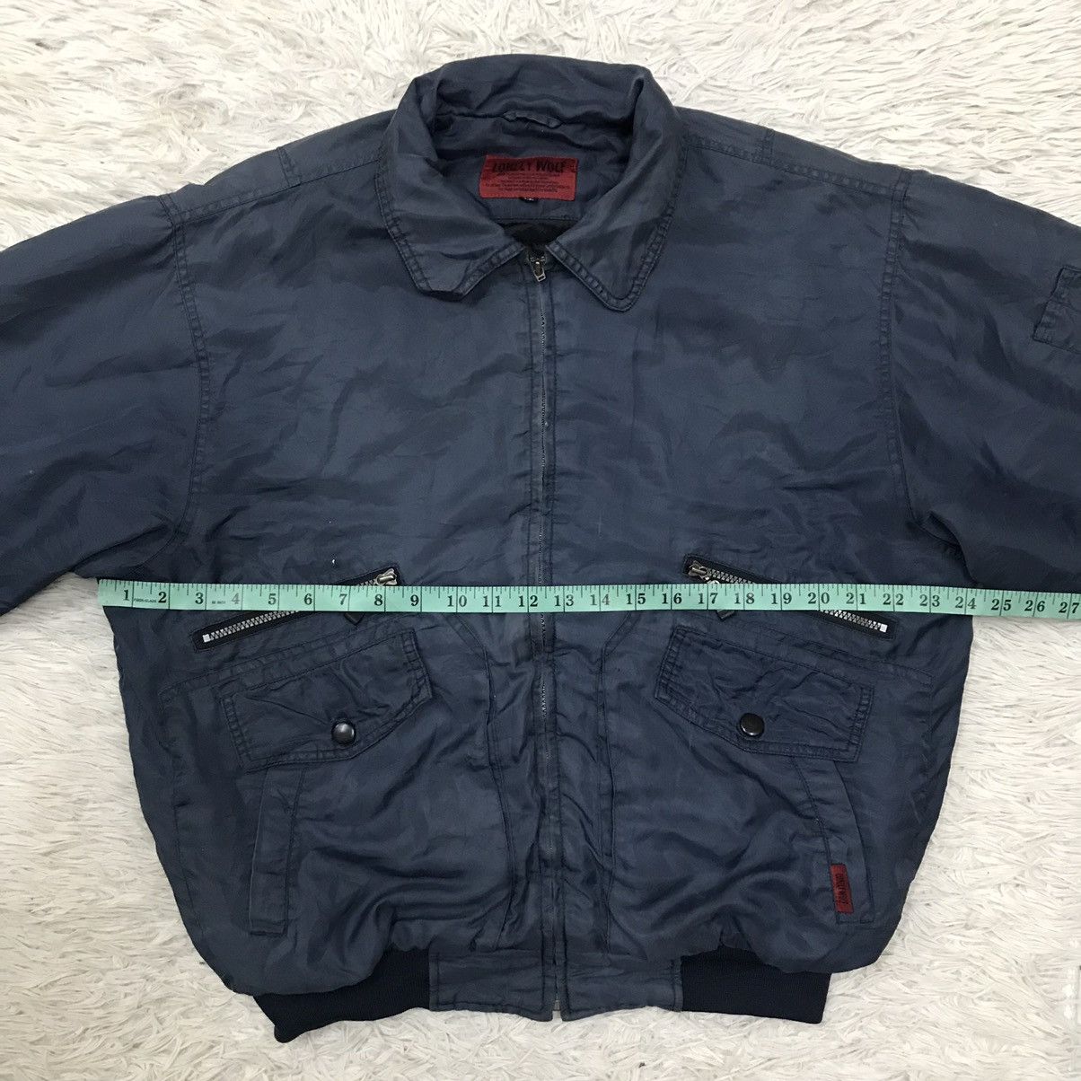 Japanese Brand Vintage Lonely Wolf Double Pocket Zipper Bomber Jacket Size US L / EU 52-54 / 3 - 18 Thumbnail