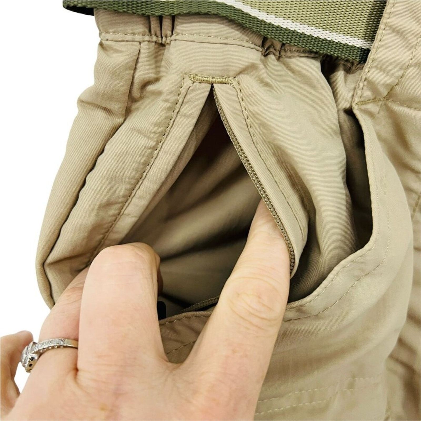L.L. Bean LL Bean Nylon Dark Khaki Belted Pants Mens Size Medium Size US 32 / EU 48 - 3 Thumbnail