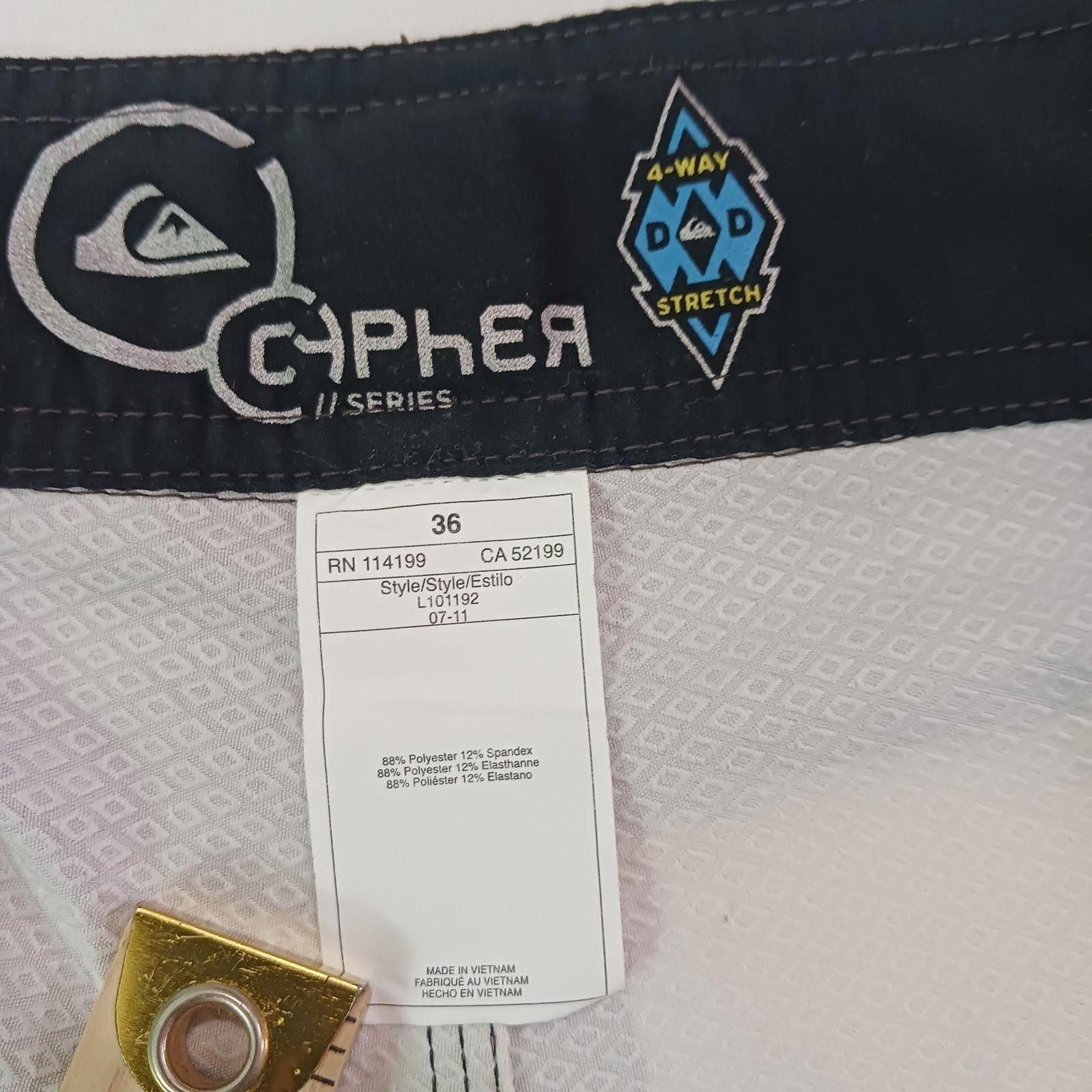 Quiksilver Quiksilver Cypher Series 4 Way Stretch Men's 36 Plaid Shorts Size US 32 / EU 48 - 3 Thumbnail
