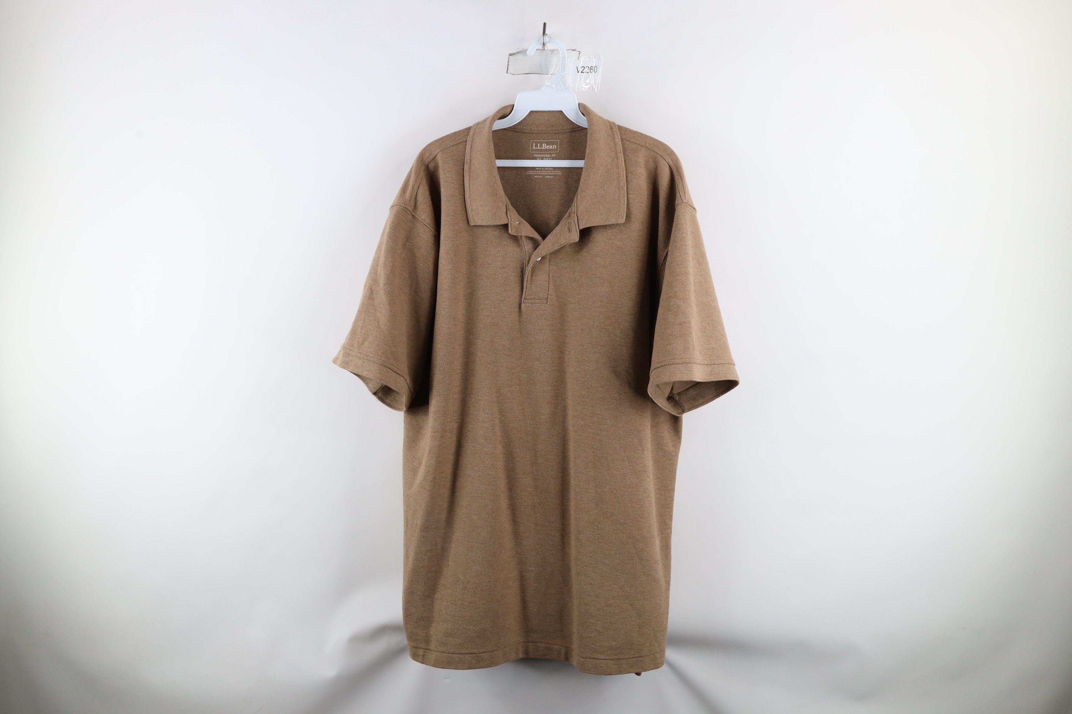 L.L. Bean × Vintage Vintage LL Bean Blank Pique Cotton Collared Polo Shirt Brown Size US XL / EU 56 / 4 - 1 Thumbnail