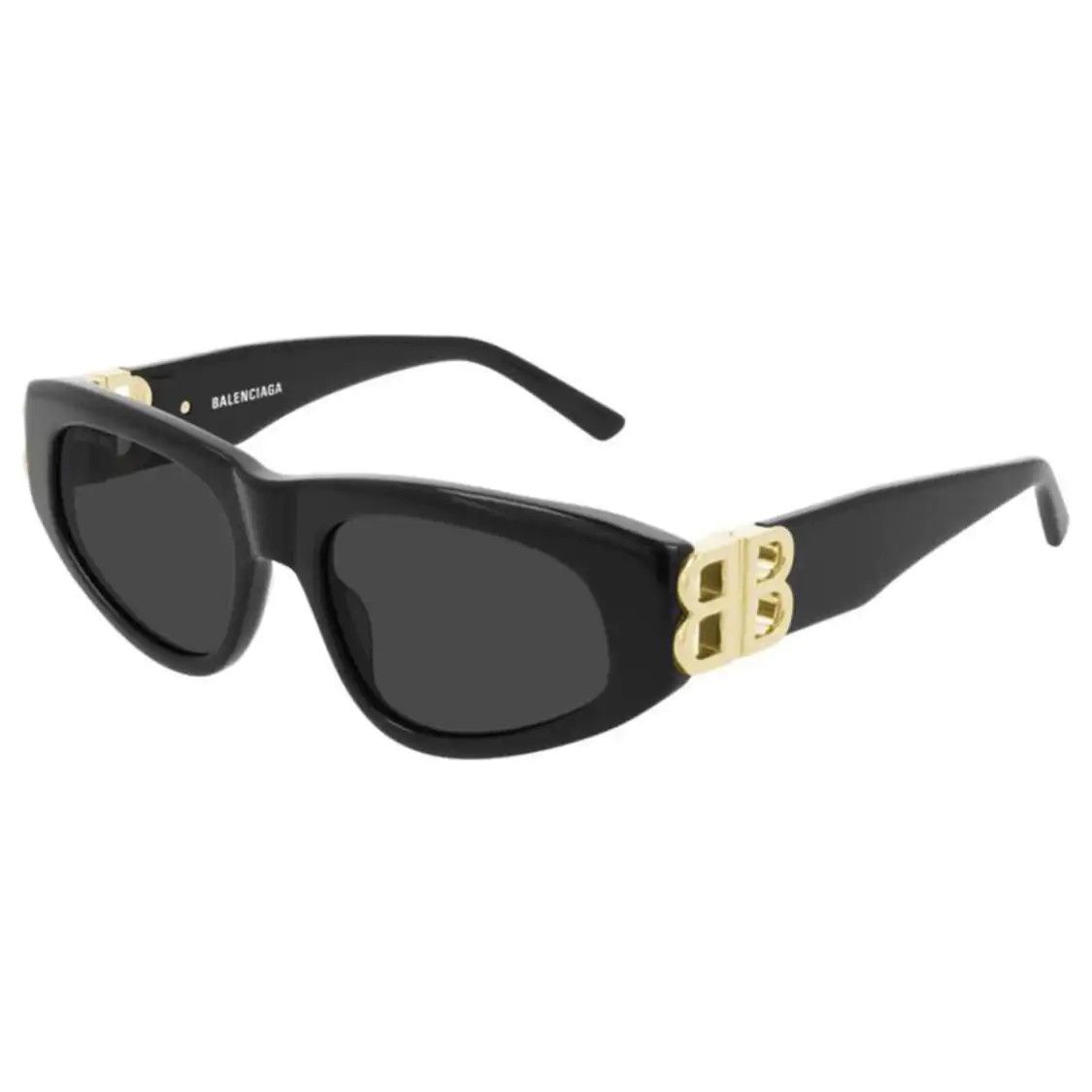 Balenciaga Black Oval Round Resin Sunglasses, Women's