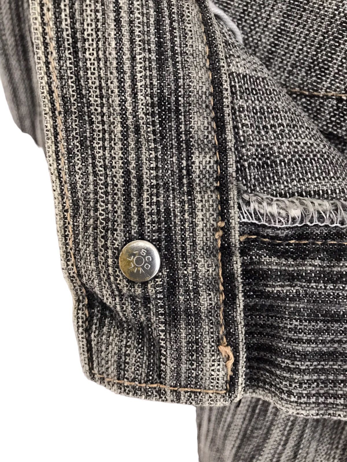 Japanese Brand LBRO Denim Products Japan Asymmetrical Striped Baggy Jeans Size US 30 / EU 46 - 17 Thumbnail