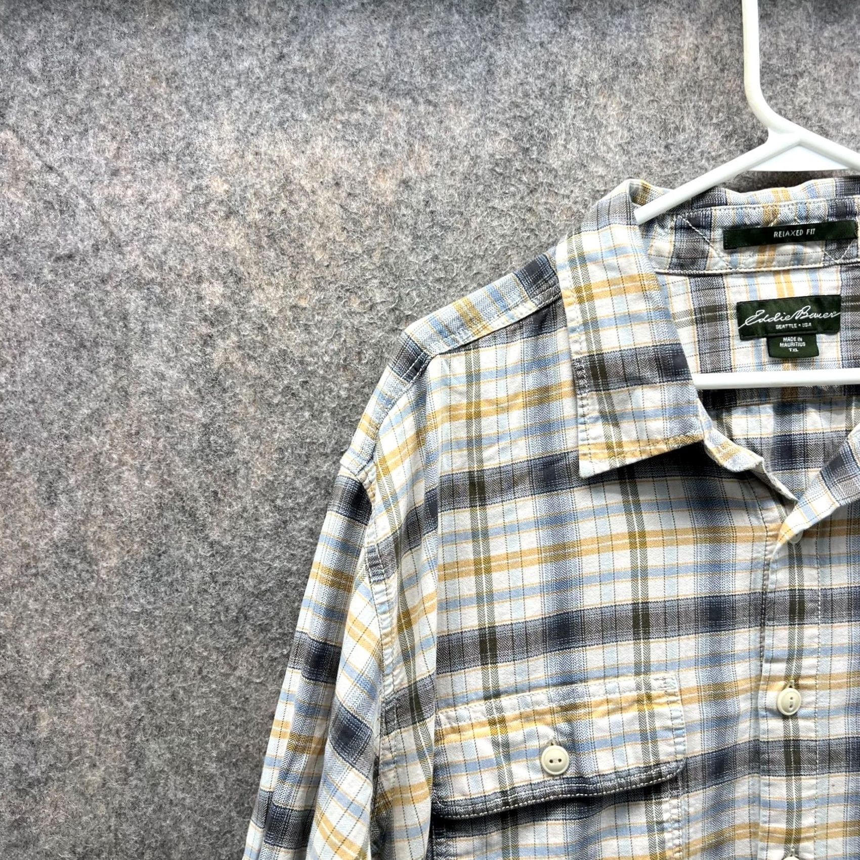 Eddie Bauer Eddie Bauer Shirt Men XLT Beige Yellow Casual Button Down Plaid Preppy Vintage Size US XL / EU 56 / 4 - 6 Thumbnail