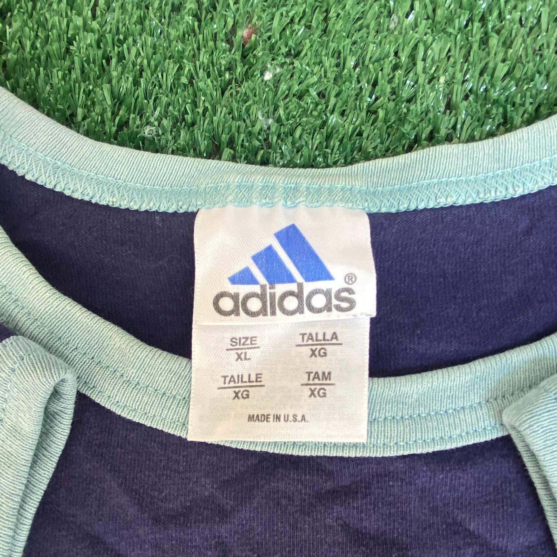 Adidas Vintage 90s Adidas Logo Shirt Retro Navy Athletic Ringer Tee Size US XL / EU 56 / 4 - 5 Thumbnail