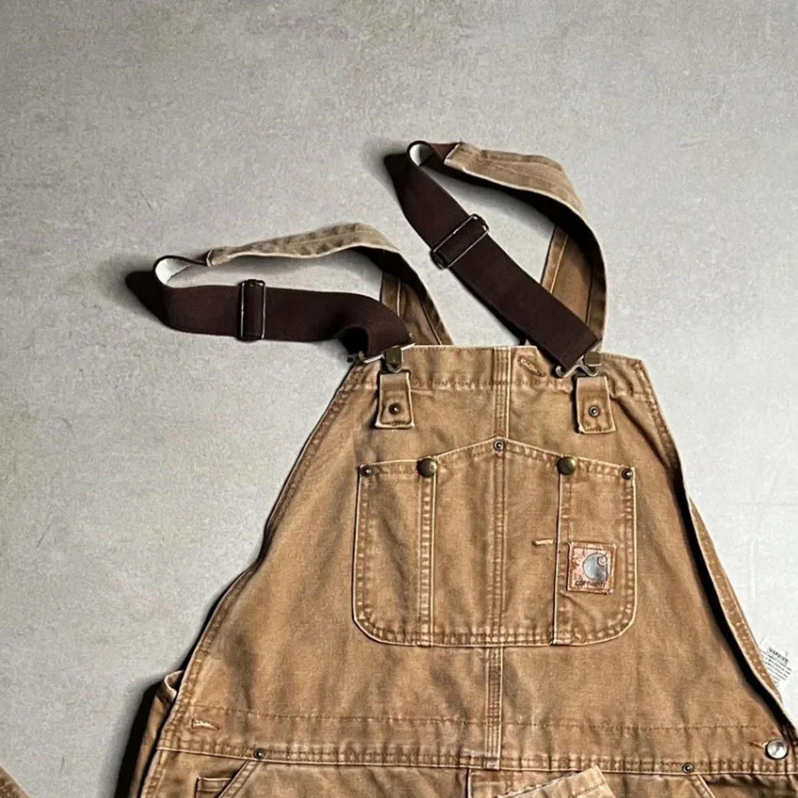 Carhartt Vintage Carhartt Tan Double Knee Overalls - 42x30 Size US 42 / EU 58 - 3 Thumbnail