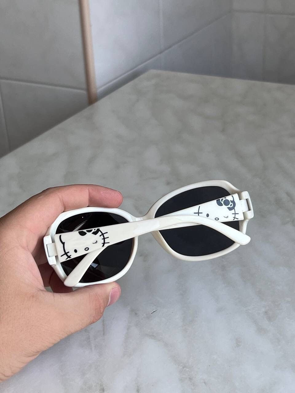 Designer × Japanese Brand Vintage Hello Kitty Japan Sanrio Black Unisex Sunglasses Y2K Size ONE SIZE - 6 Thumbnail