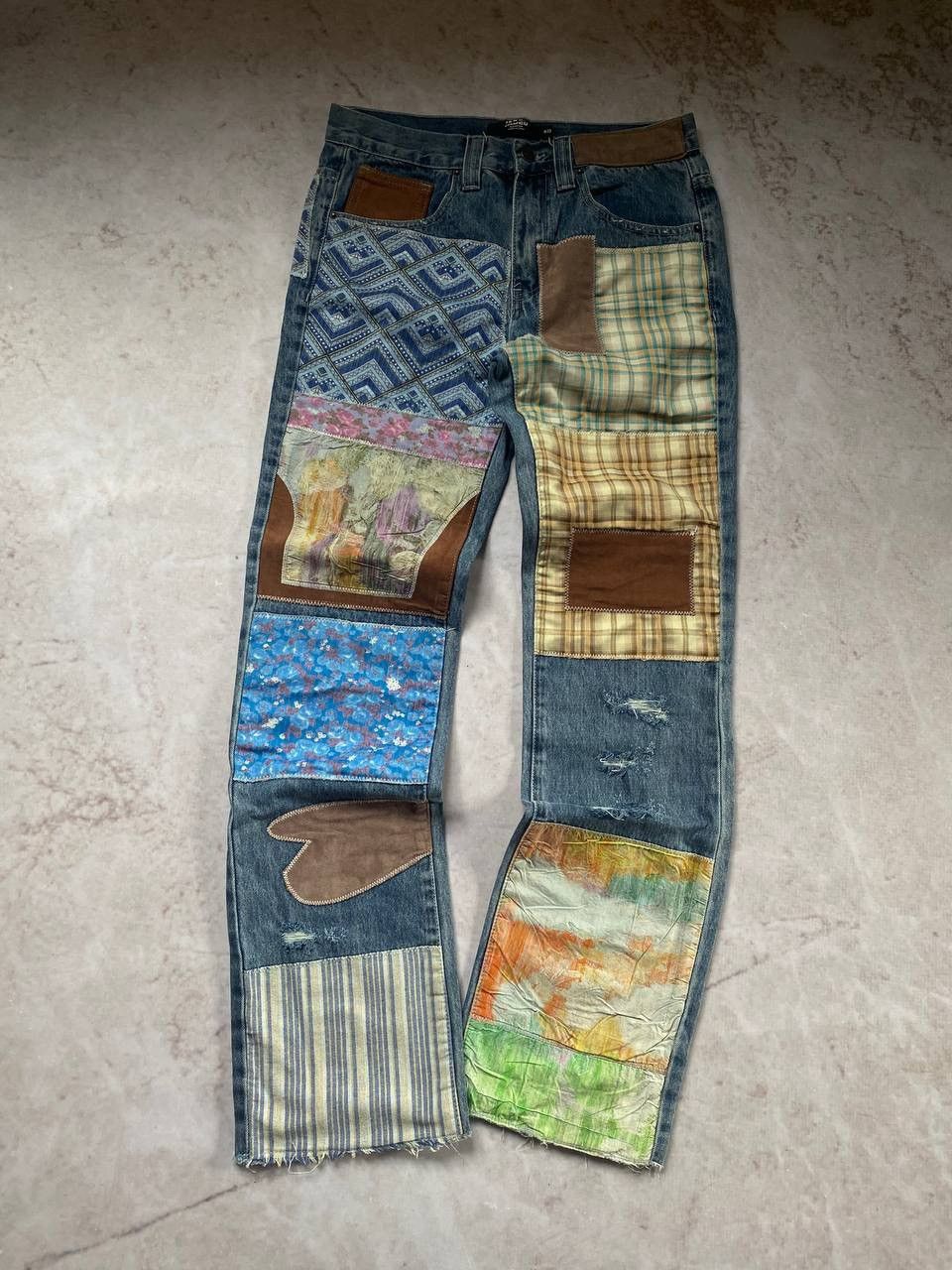 Jaded London × Japanese Brand Jaded London Patchwork Distressed Jeans Y2K Kapital style Size US 30 / EU 46 - 1 Thumbnail