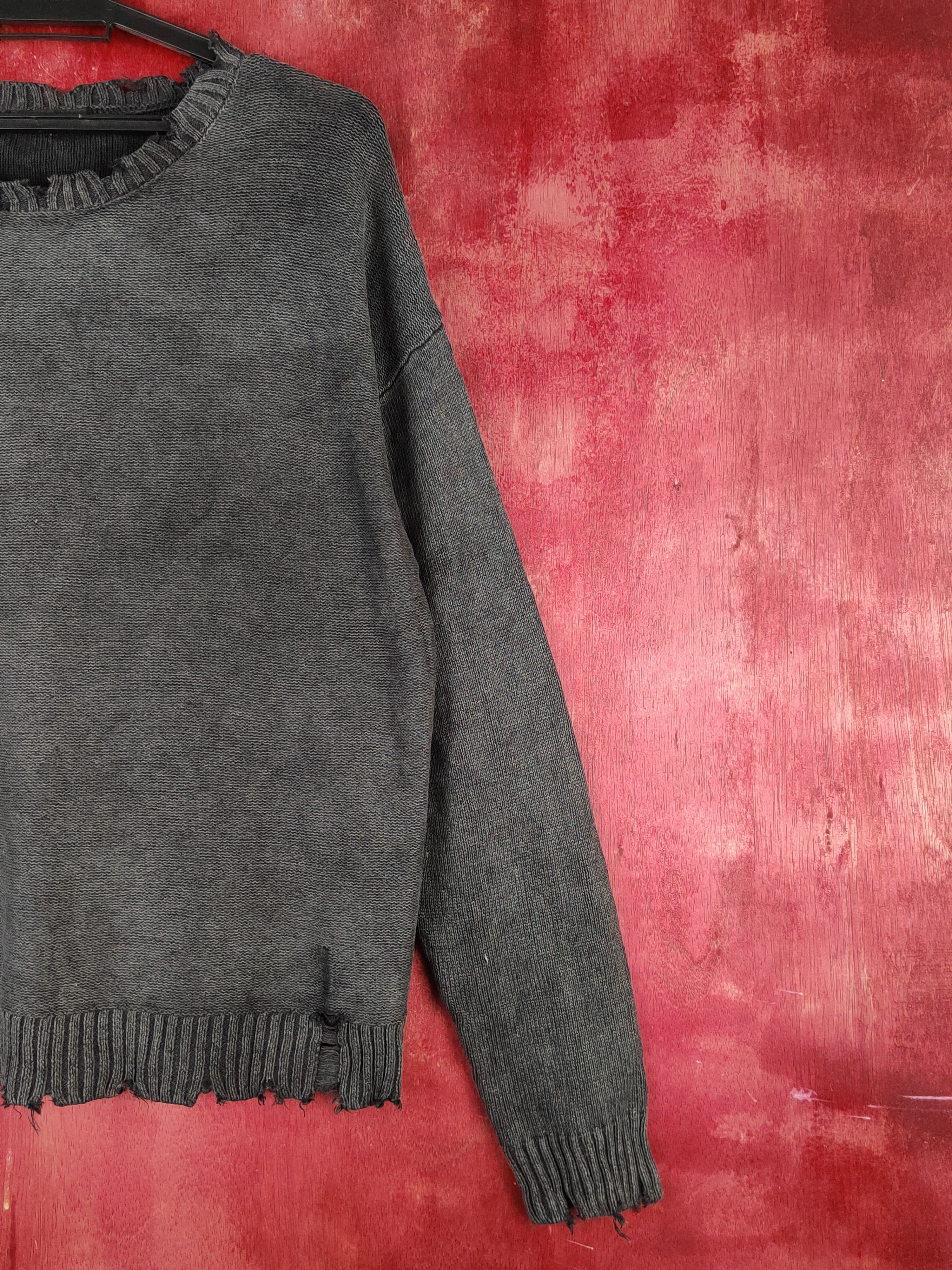 Japanese Brand Jeanasis Black Faded ripped distressed Sweatshirts #S1684 Size US M / EU 48-50 / 2 - 7 Thumbnail